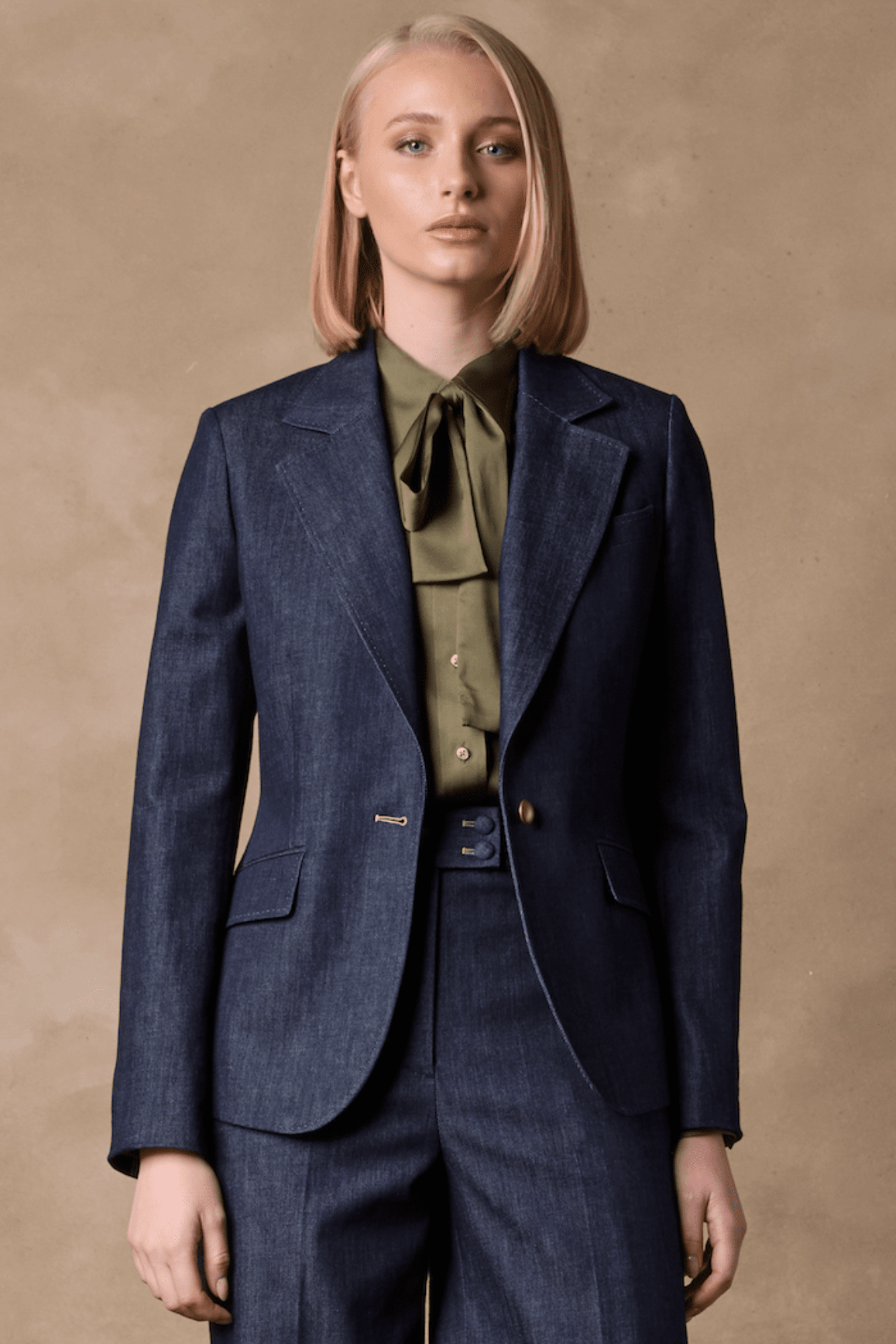 Lily Jacket - Blue Denim Cashmere Coat for Women | Stylish Winter Outerwear for Casual & Office Wear