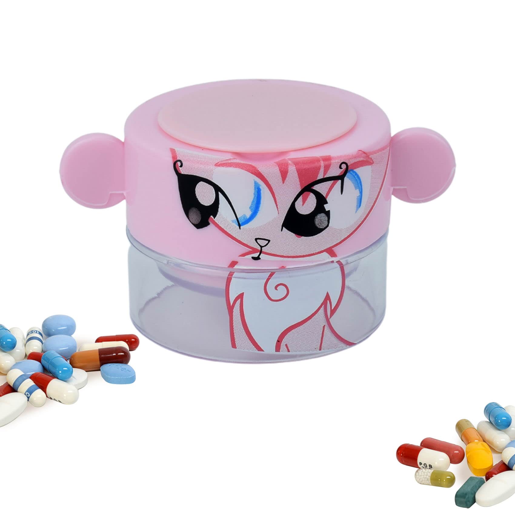 1 Pack Portable Pill Crusher and Grinder - Professional Tablet Pulverizer for Pills, Vitamins & Medications - Easy to Use for Elderly, Children & Pets - Perfect for Home, Travel & Nursing Care (Pink)