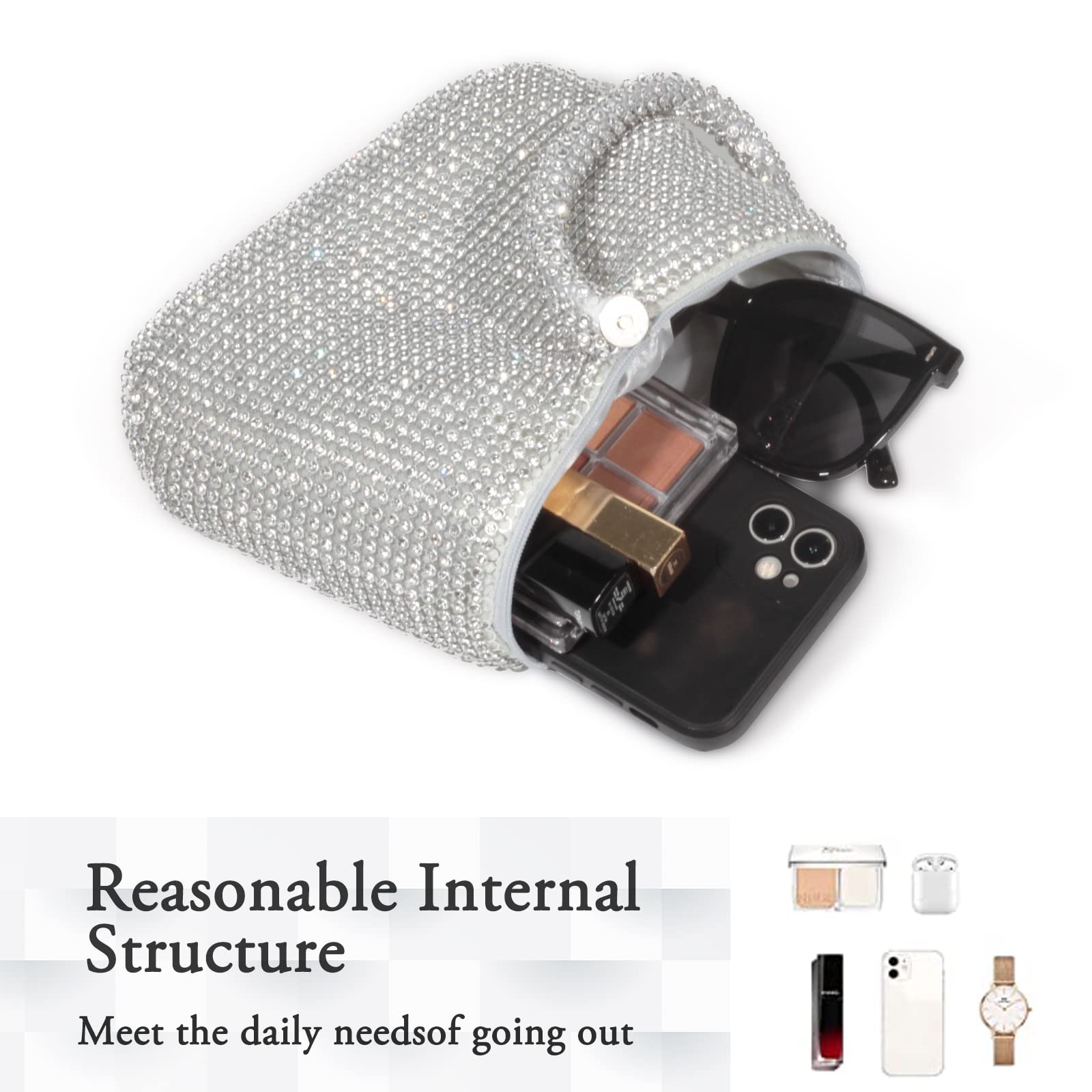 Elegant Rhinestone Clutch Purse for Women - Sparkly Evening Bag for Party, Wedding & Special Occasions | Stylish Handbag for Prom, Cocktail & Formal Events
