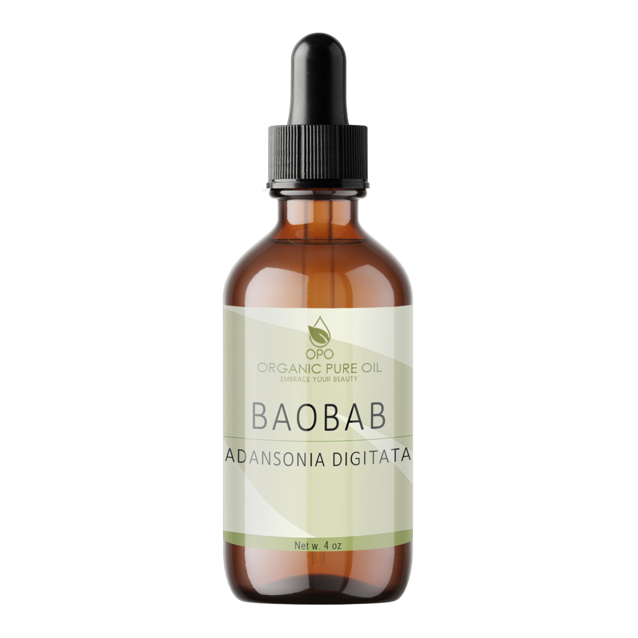 Pure Cold Pressed OPO Baobab Seed Oil - Unrefined, Vegan, Non-GMO Carrier Oil for Hair Growth, Skin Hydration & Face Moisturizer | Natural Body Pain Relief & Conditioner (4oz Glass Bottle with Dropper) - Perfect for DIY Beauty, Massage Therapy & Aromatherapy