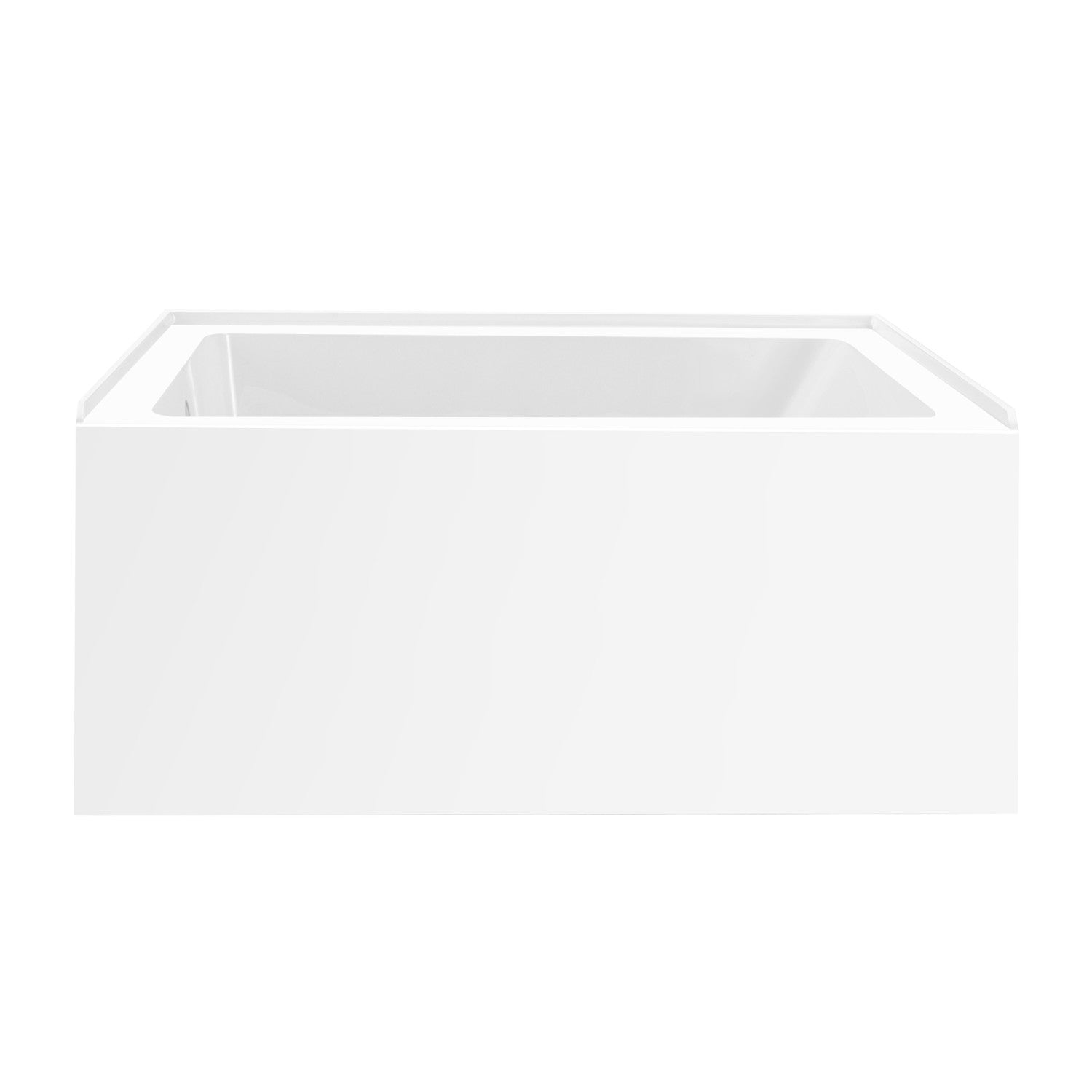 Aqua Eden 48 Inch Acrylic Rectangular 3-Wall Alcove Bathtub - Left Hand Drain, Glossy White - Perfect for Small Bathrooms & Modern Home Spa Experience