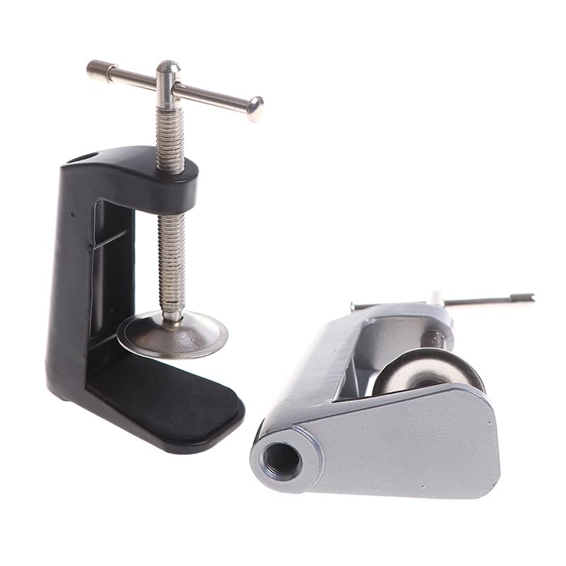 Stainless Steel Swing Arm Desk Lamp Clamp - Adjustable Home Office Table Light Holder with Anti-Slip Base, Silver (Perfect for Reading, Studying & Workspace Lighting)