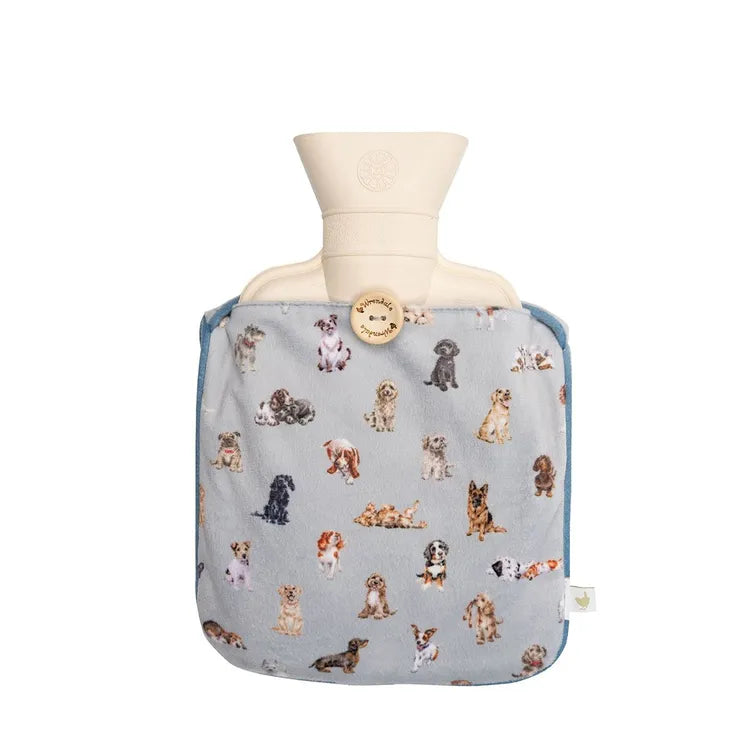 Wrendale Designs Dog-Themed Hot Water Bottle - Cozy & Cute for Pets & Home, Perfect for Cold Nights, Aches, and Relaxation