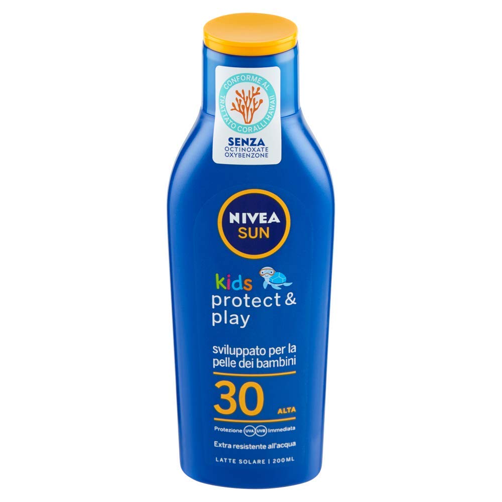 Nivea Sun Kids SPF30 Sunscreen Lotion - 200ml, UVA/UVB Protection, Water-Resistant, Gentle for Sensitive Skin - Perfect for Beach, Pool & Outdoor Activities for Women & Children