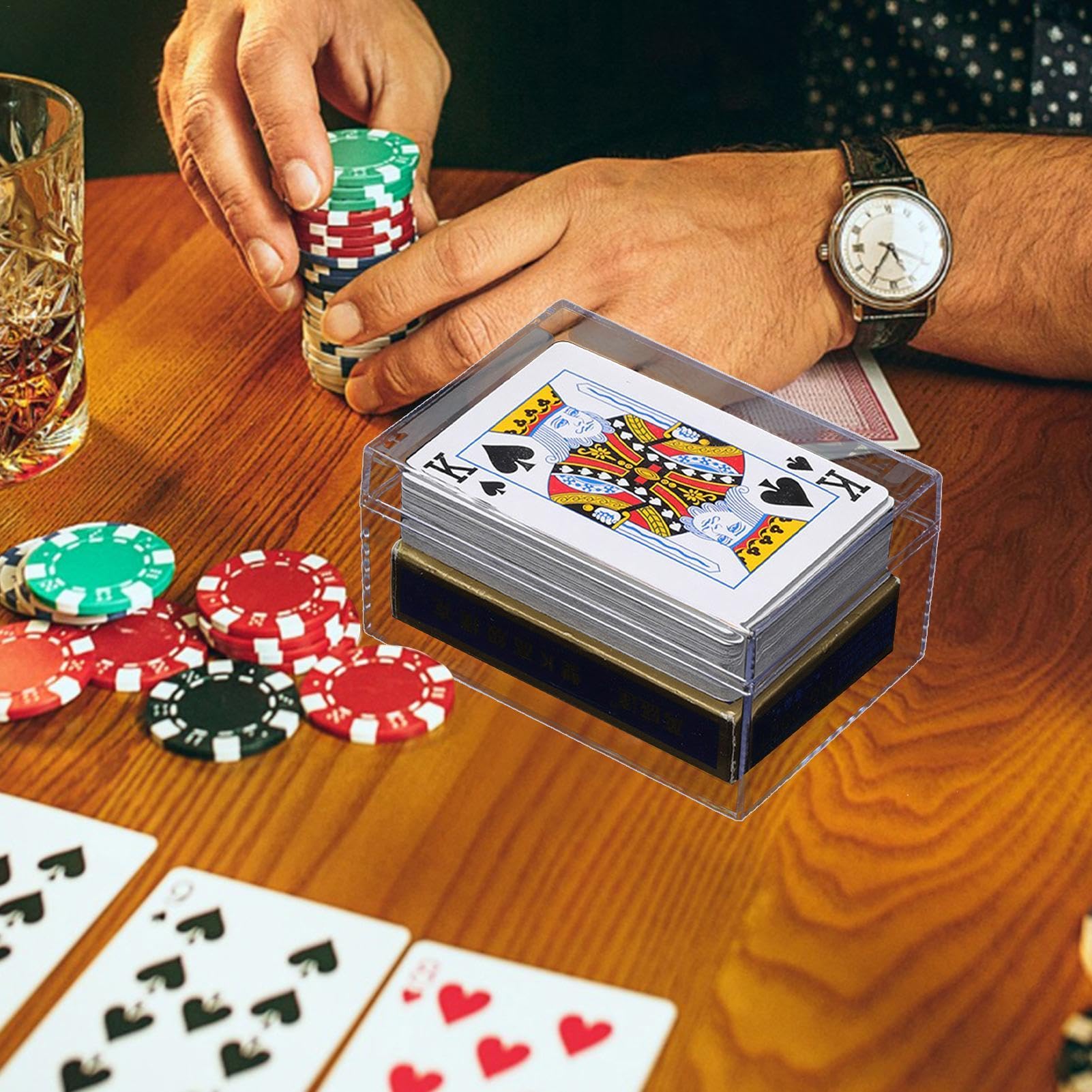 Premium Playing Card Storage Box - Durable Rectangular Display Case for Collectible Trading & Game Cards - Perfect for Card Game Nights, Magic Tricks, and Collectors' Showcases