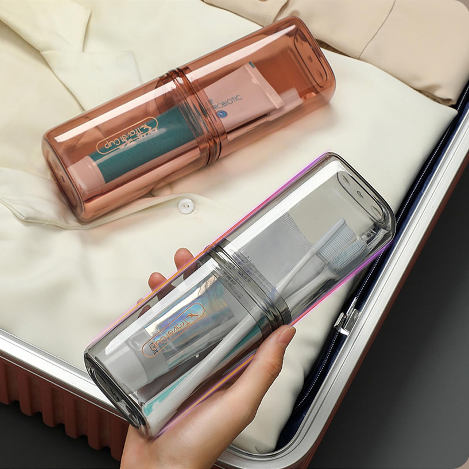 Portable Travel Toothbrush Holder with Cover - Waterproof Multifunctional Toothbrush Case for Camping, Business Trips, School & Daily Use | Compact Bathroom Organizer for Home & On-the-Go