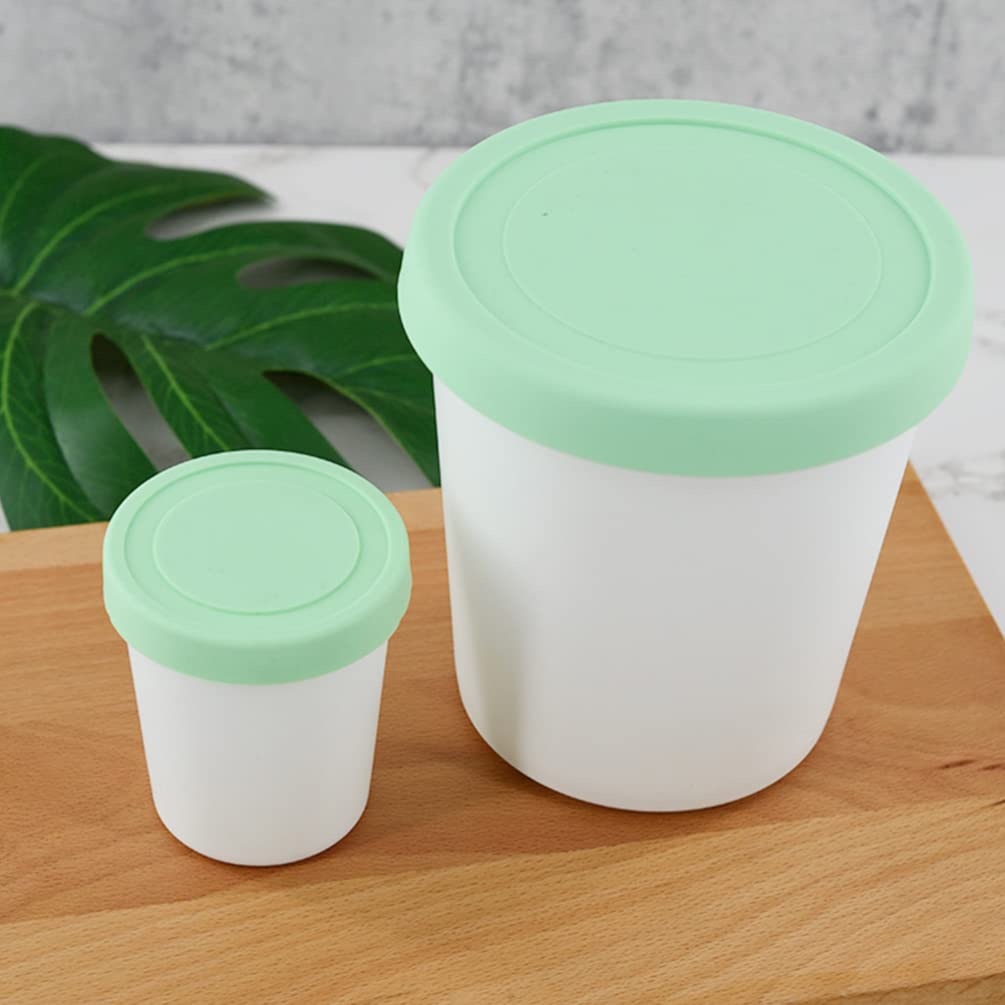 2-Pack Hemoton Round Ice Cream Cups with Lids - Reusable Freezer-Safe Dessert Containers for Ice Cream Storage, Gelato, Sorbet & Frozen Treats - Perfect for Home, Parties & Ice Cream Shops