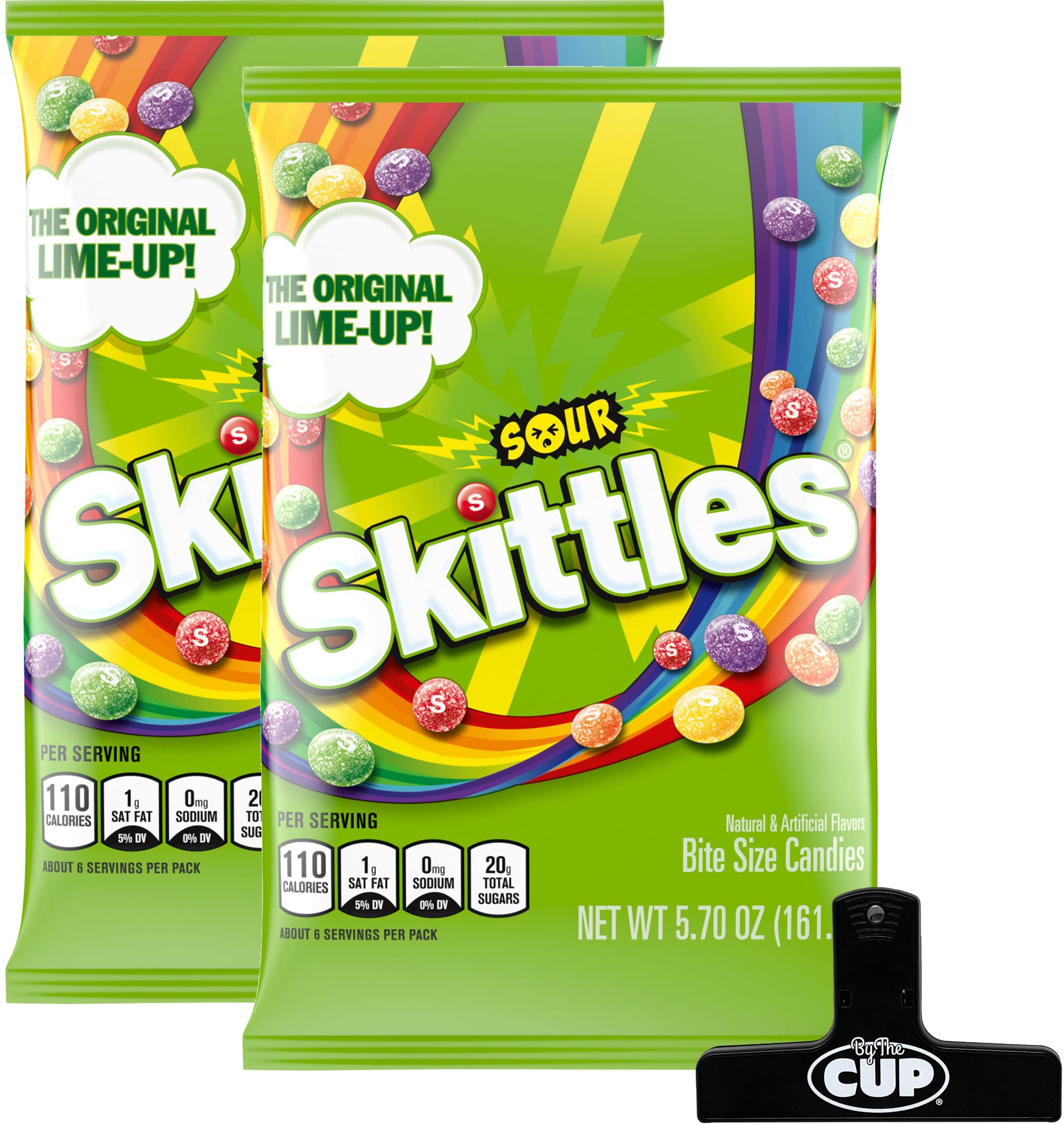 Sour Candy Assortment - 5.7oz (Pack of 2) with Reusable Bag Clip - Perfect for Office Snacks, Movie Nights & Party Favors