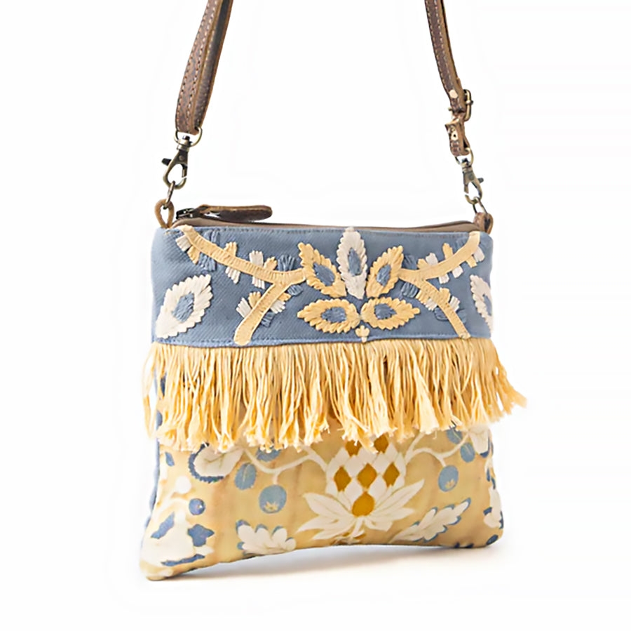 Monique Embroidered Crossbody Bag for Women - Stylish Floral Pattern Shoulder Purse - Perfect for Daily Use, Travel & Shopping