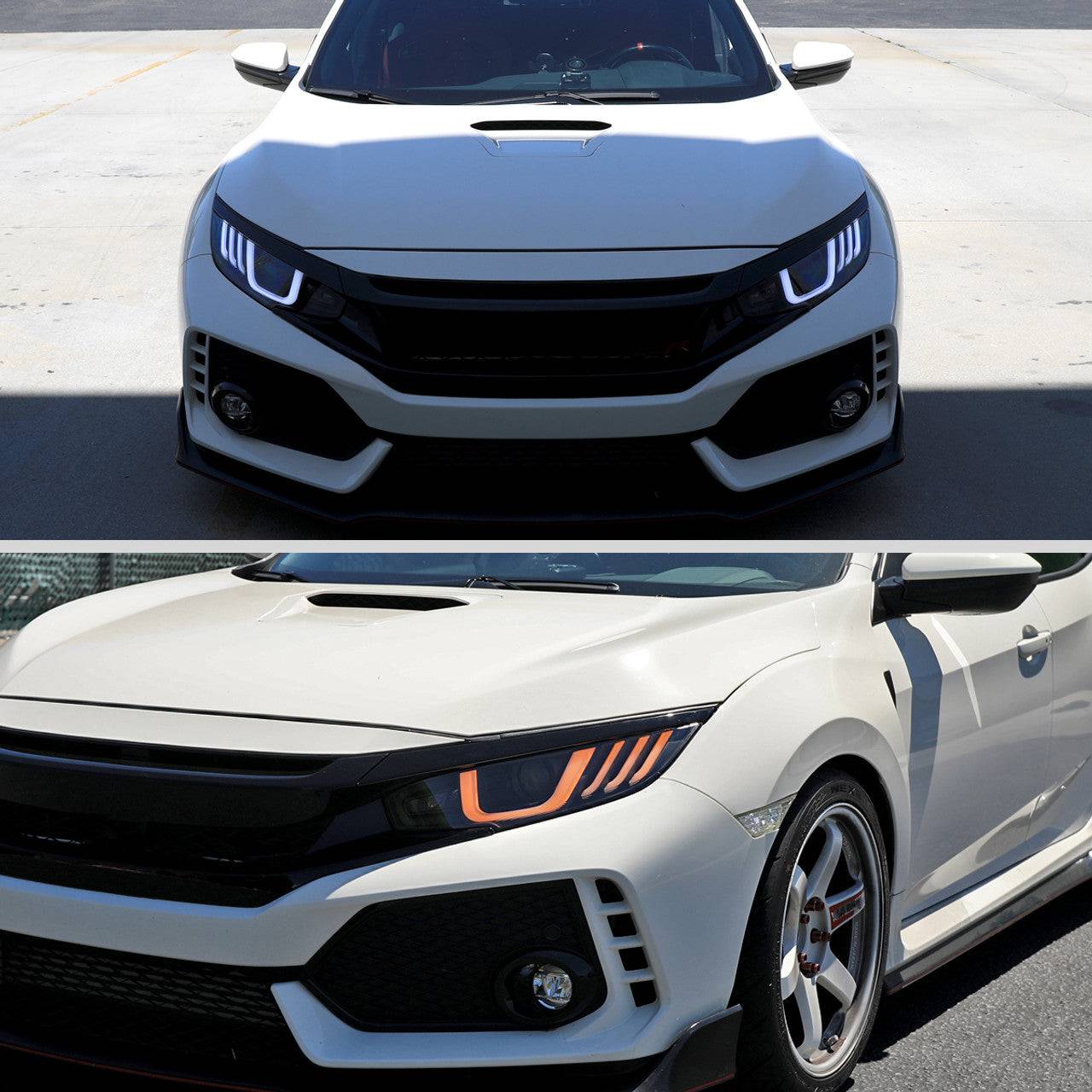 2016-2021 Honda Civic LED Projector Headlights with Switchback Sequential Turn Signal - Matte Black Housing & Clear Lens - Upgrade Your Night Driving Safety