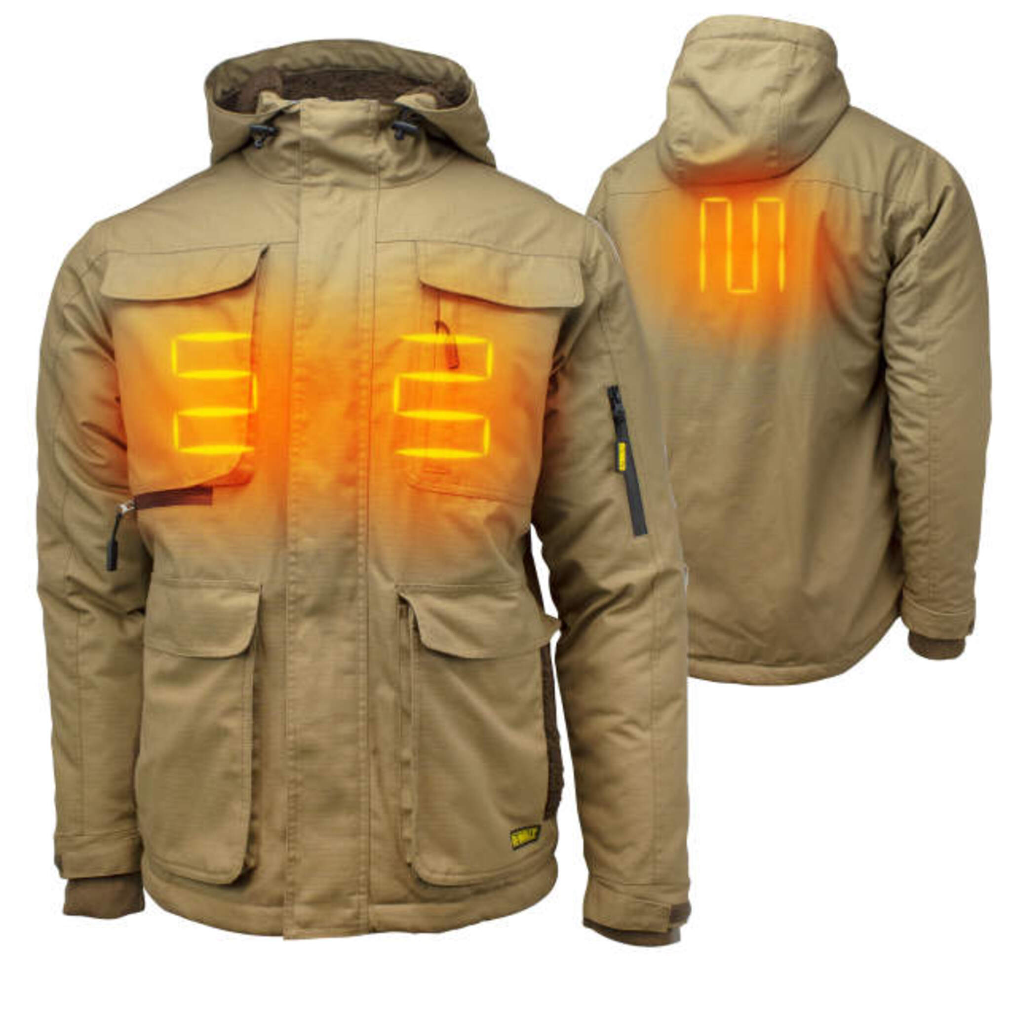 DEWALT® Men's Heavy Duty Ripstop Heated Jacket - 3 Heat Zones, Windproof & Water Resistant, Sherpa Fleece Lining (S-3XL) | Workwear for Construction, Outdoor Jobs & Winter Activities