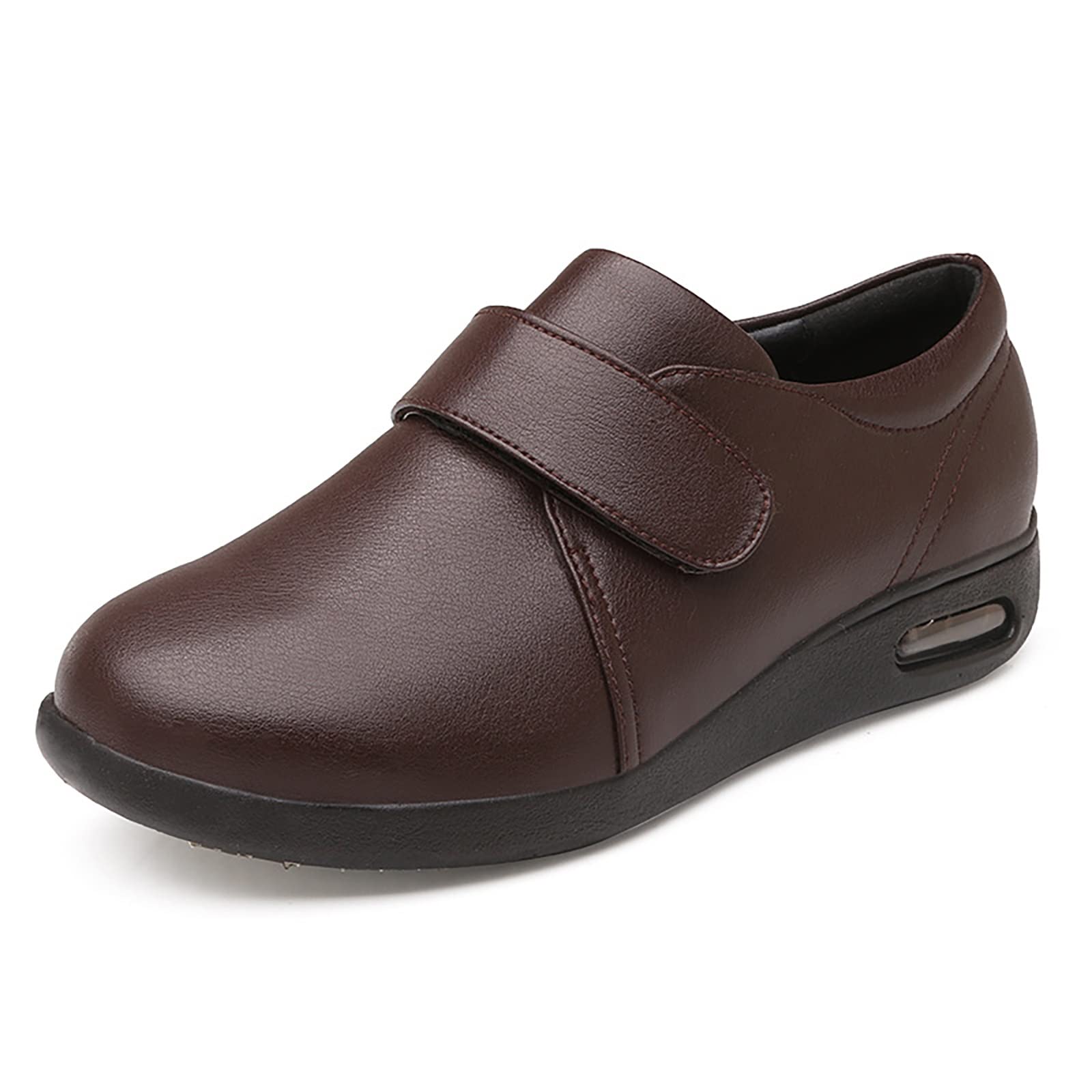 Memory Foam Slippers for Men - Orthopedic Diabetic Shoes with Leather Upper for Bunions & Swollen Feet - Comfortable & Breathable Walking Shoes for Fall/Winter - Perfect for Indoor Use, Elderly Care & Post-Surgery Recovery
