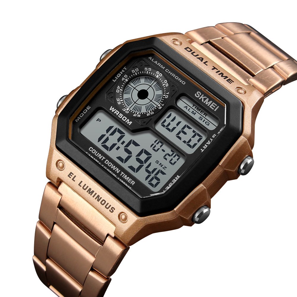 PASOY Men's Digital Sports Watch with Dual Time, Alarm, Stopwatch, Countdown Timer, Backlight & Waterproof - Perfect for Running, Hiking, Swimming & Outdoor Activities