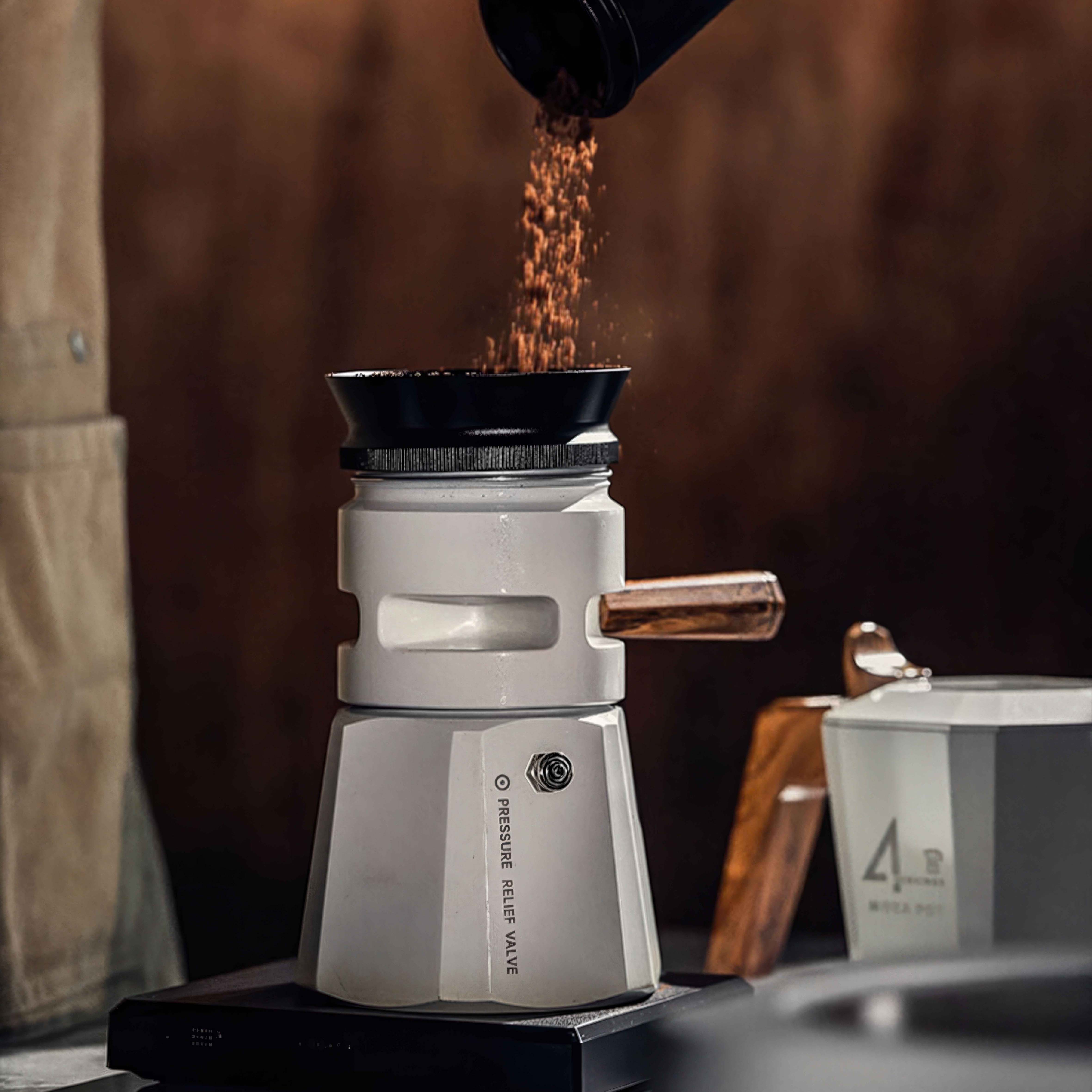 Premium Stainless Steel Moka Pot - 6 Cup Italian Espresso Maker for Stovetop - Strong Coffee Like Espresso - Perfect for Home, Office & Camping Use