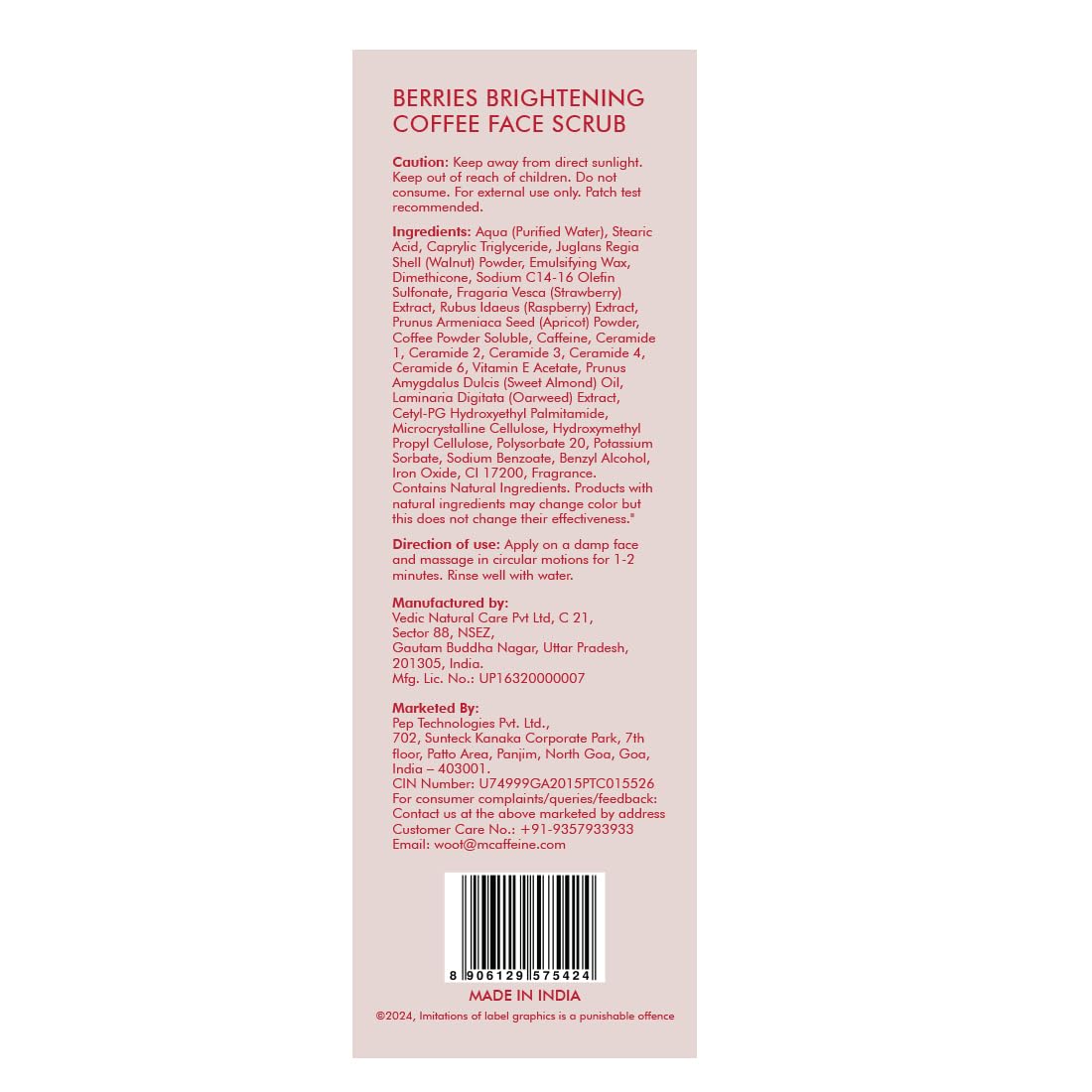 **Mcaffeine Berries Brightening Coffee Face Scrub – Exfoliates & Smooths Skin, Removes Tan & Dead Cells – Glow Booster for Women & Men (75g) | Perfect for Daily Skincare & Post-Sun Care Routine**