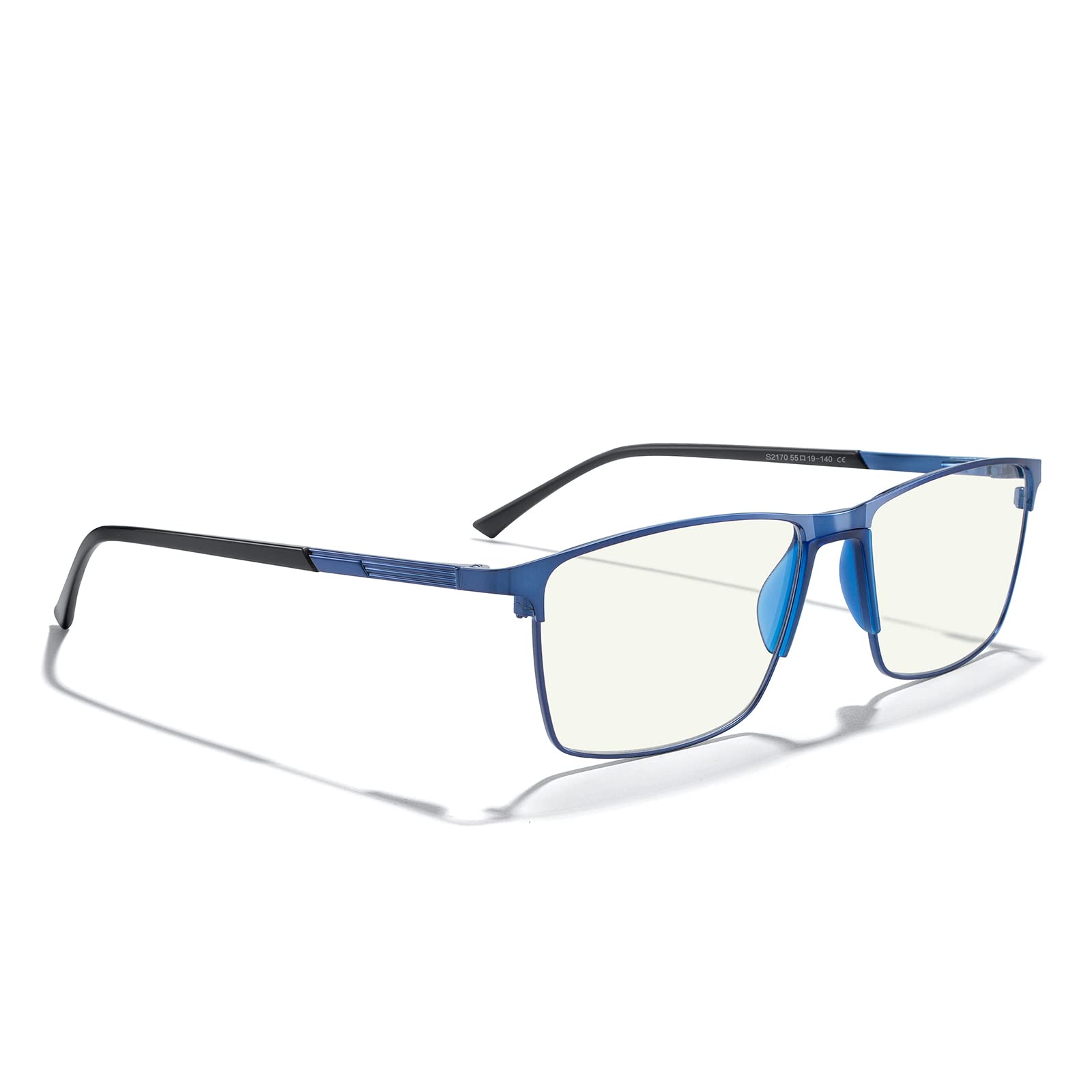 Blue Light Blocking Glasses for Men - MERRY'S Fashion Reading Glasses with Metal Frame & Spring Hinge - Computer Glasses for Office Work, Gaming & Screen Time Protection
