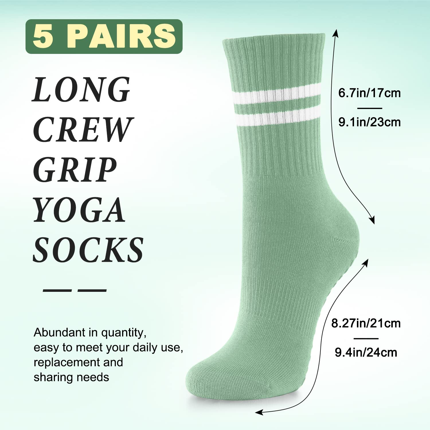 5 Pairs Non-Slip Pilates Socks for Women with Grips - Yoga, Workout, Ballet, Dance & Hospital Use - Perfect for Pure Barre, Barre Classes & Home Exercise