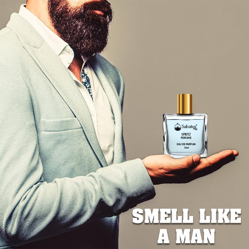 Spritz Men's Long Lasting Cologne - Fresh Amber & White Musk Fragrance | 1.7oz Eau De Toilette for Daily Wear | Office, Date Night & Special Occasions