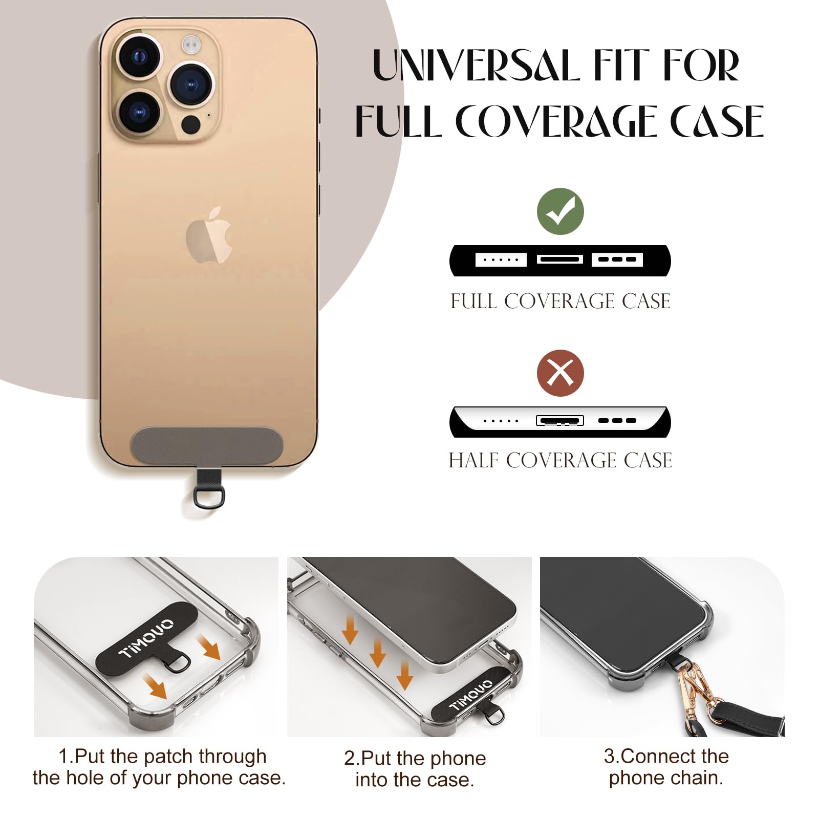 TiMOVO Adjustable Phone Lanyard - Leather Crossbody & Wrist Strap for Smartphones - Perfect for Travel & Outdoor Use