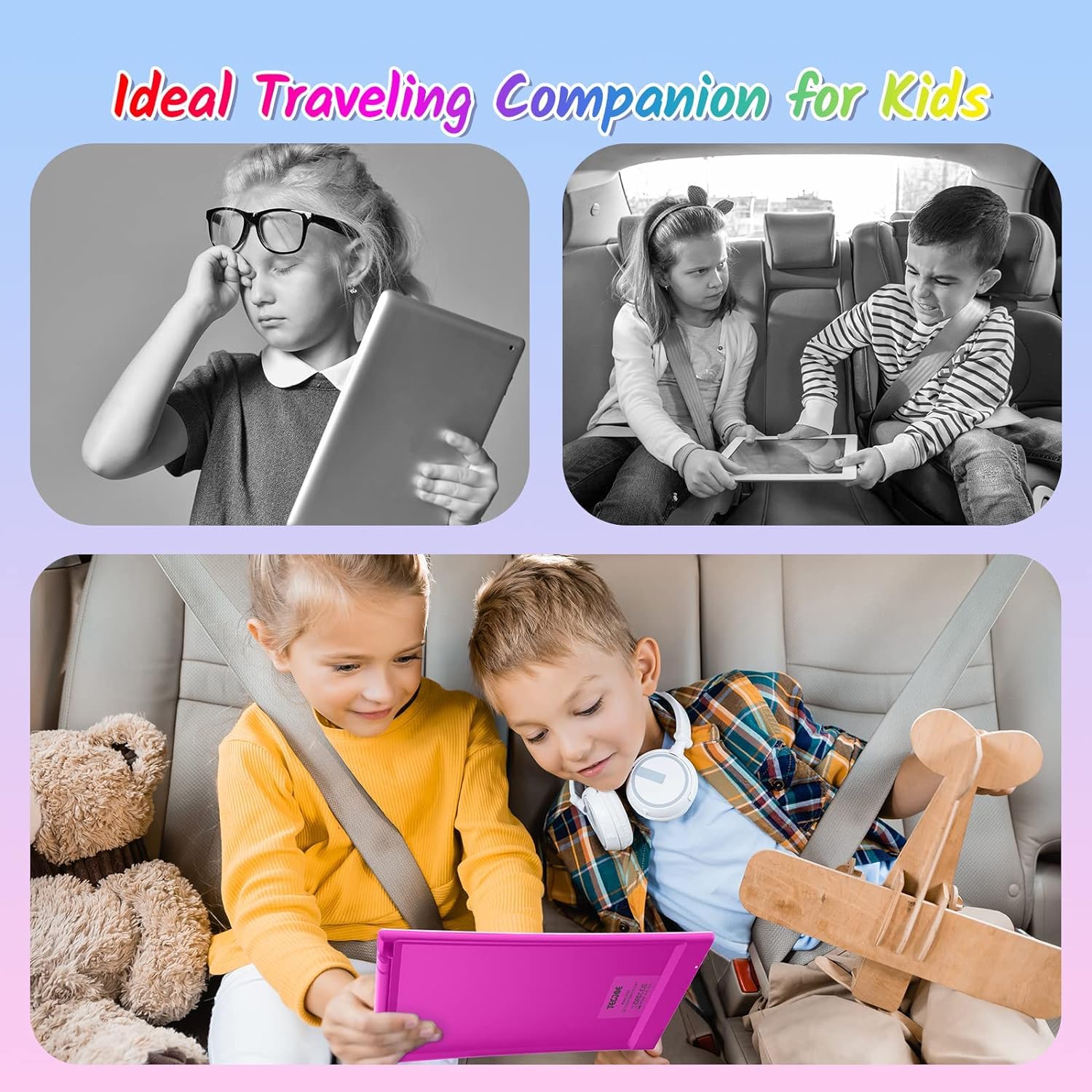 TECJOE 2 Pack LCD Writing Tablet - 10 Inch Colorful Doodle Board Drawing Tablet for Kids, Erasable Electronic Sketch Pad - Perfect Travel Learning Toy & Christmas Birthday Gift for 3 4 5 6 Year Old Boys Girls Toddlers - Great for Home, School & Car Rides