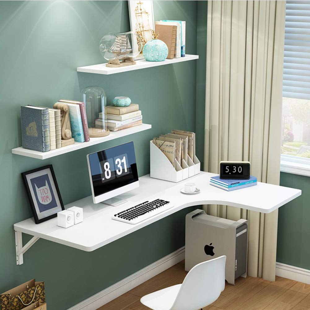 ELLENS Corner Computer Desk - Folding Wall Mounted Drop Leaf Table for Home Office, Gaming & Study | Space Saving Workstation for Small Rooms & Apartments | Perfect for Laptops, PCs & Work from Home Setup