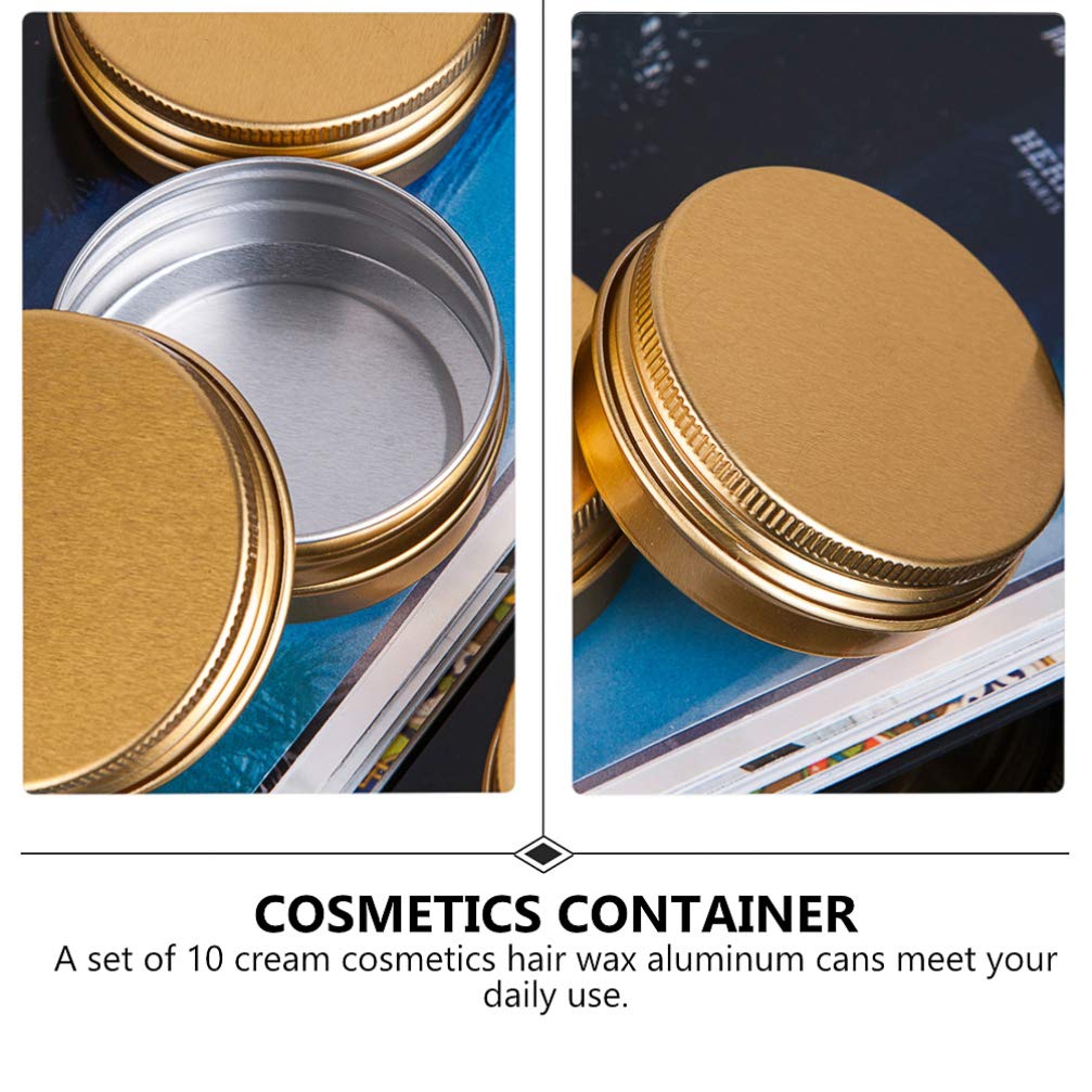 DOITOOL 10-Piece Gold Threaded Aluminum Round Candy Storage Tins with Lids - Airtight Containers for Sweets, Tea, Creams & Travel Essentials - Perfect for Home, Office & Gifts