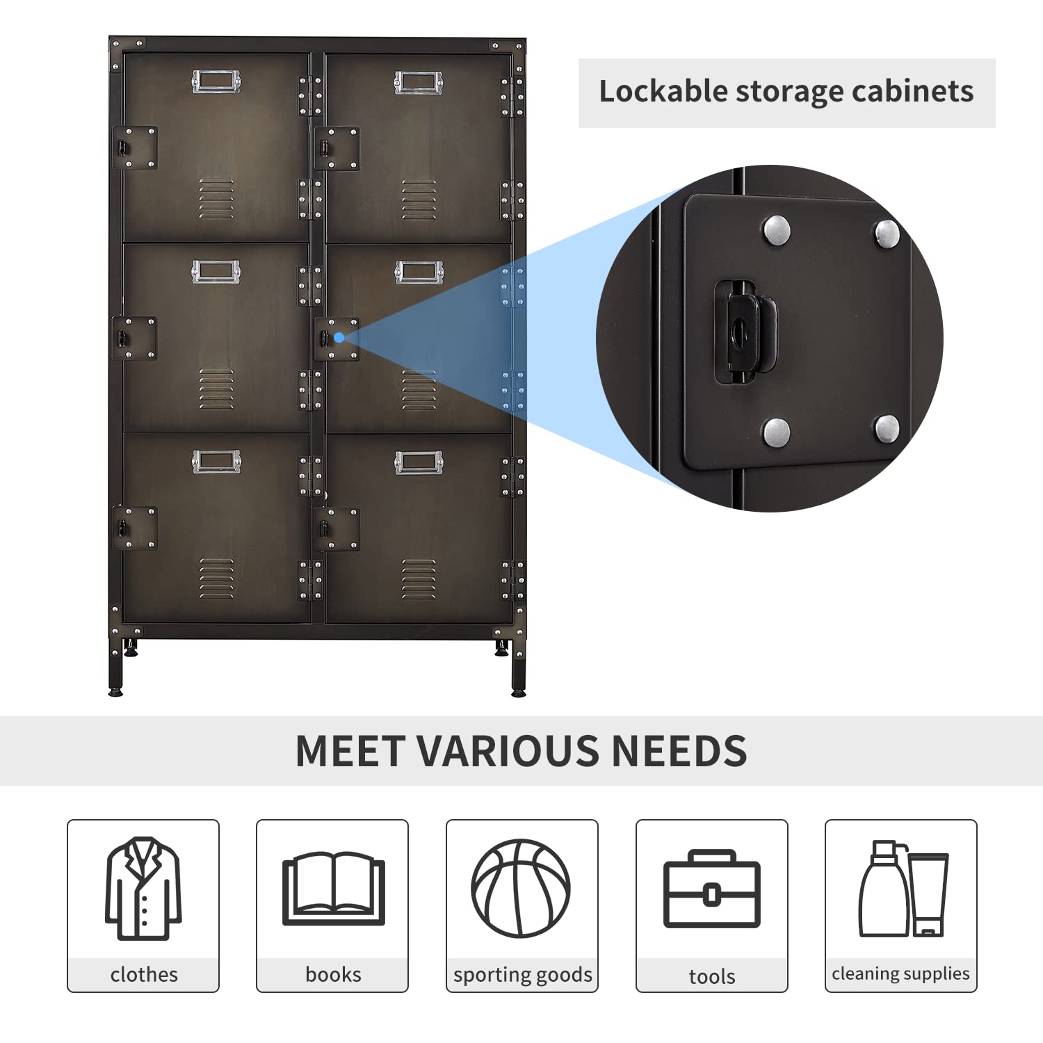 Industrial Steel Locker Cabinet - 47.3