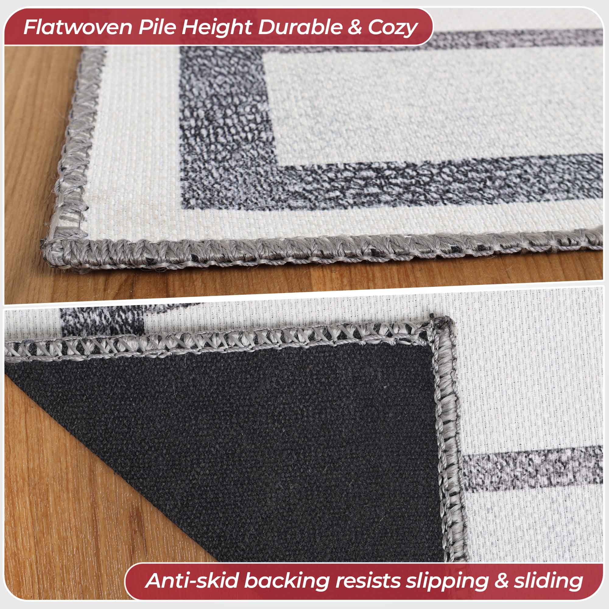 Non-Slip Kids Washable Indoor Basketball Court Playroom Area Rug - Perfect for Playrooms, Bedrooms & Game Rooms