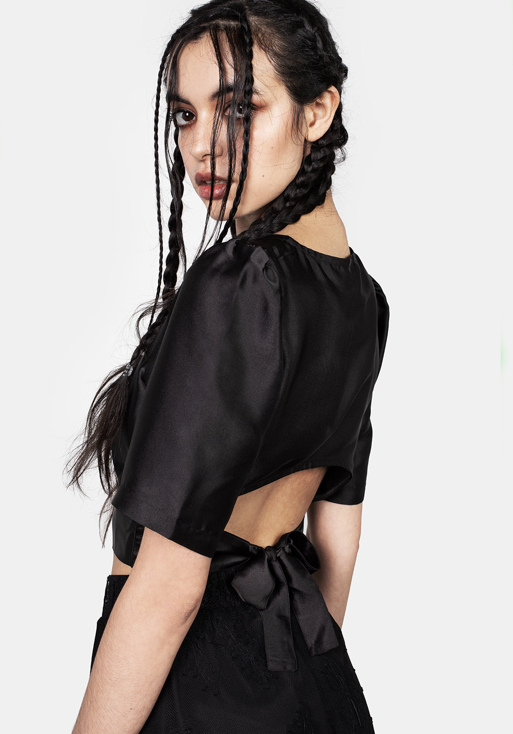 Corruptus Crop Tie Back Top - Stylish Off-Shoulder Women's Fashion Top for Casual Wear, Night Out & Summer Outfits