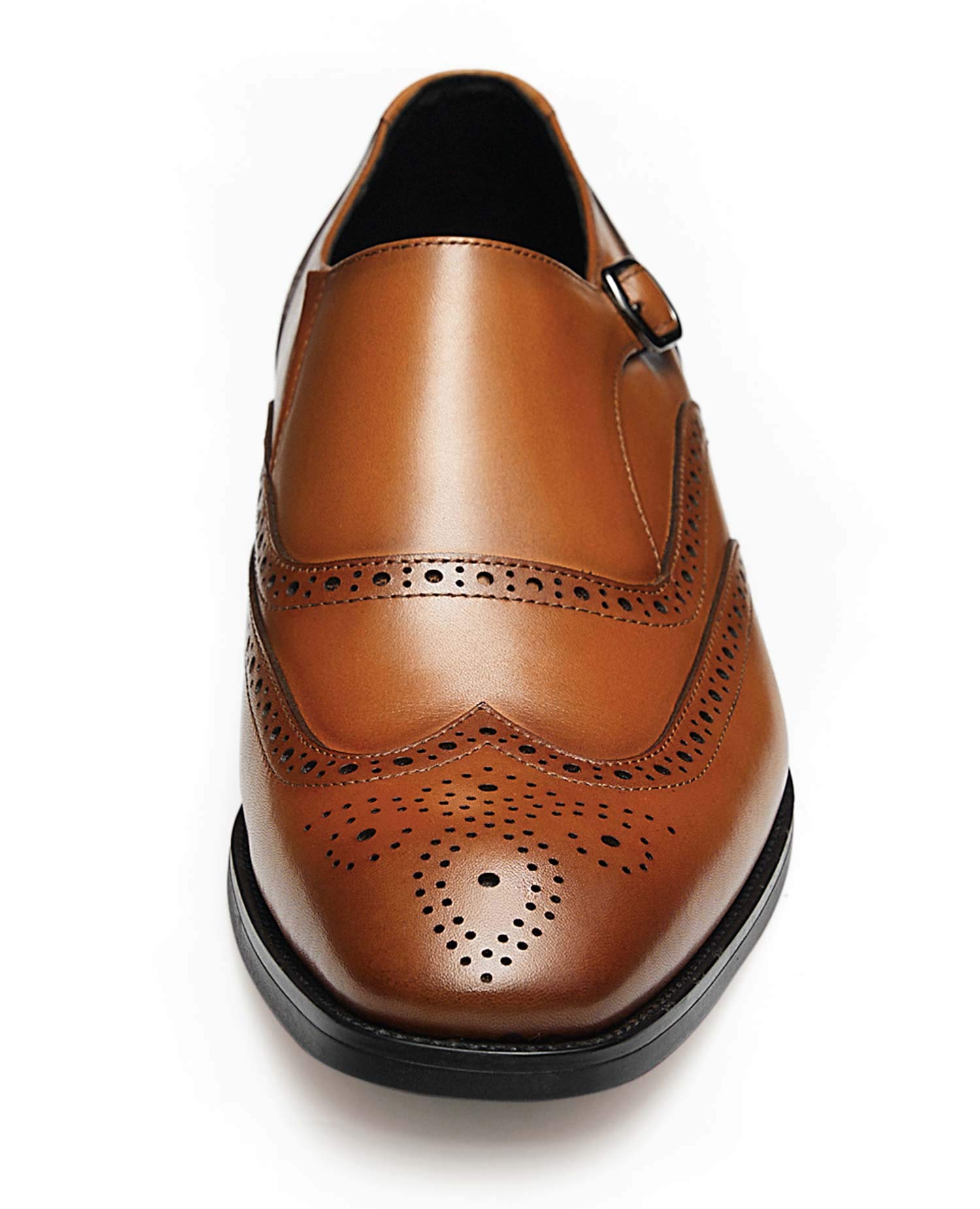 FRASOICUS Genuine Leather Men's Dress Shoes - Monk Strap Wingtip Formal Slip-On Loafers for Business, Wedding & Office Wear