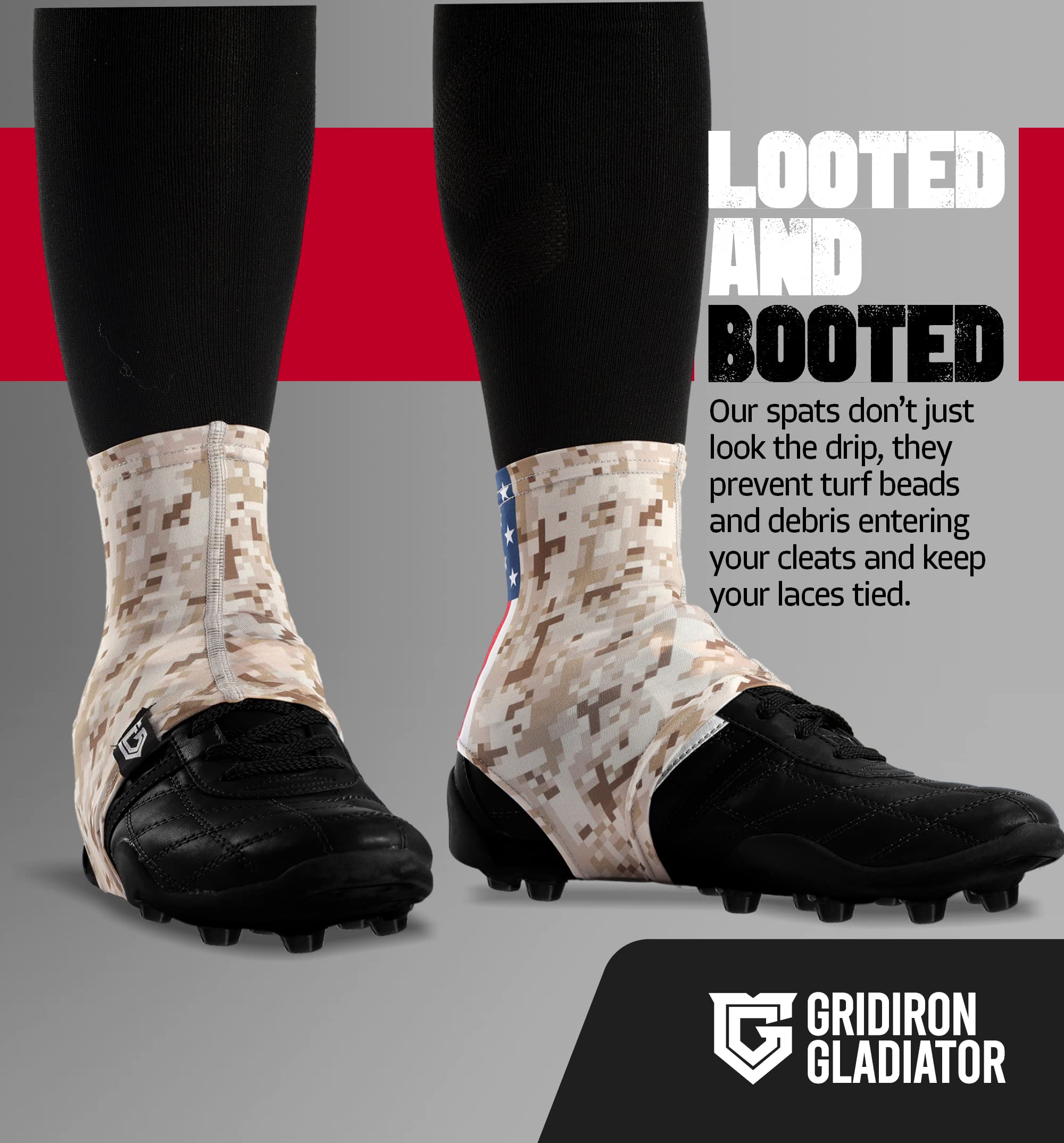 Football Cleat Covers & Spats - Non-Slip Soccer Cleat Socks for Baseball, Softball & Football Players - Perfect for Wet Fields & Turf Games