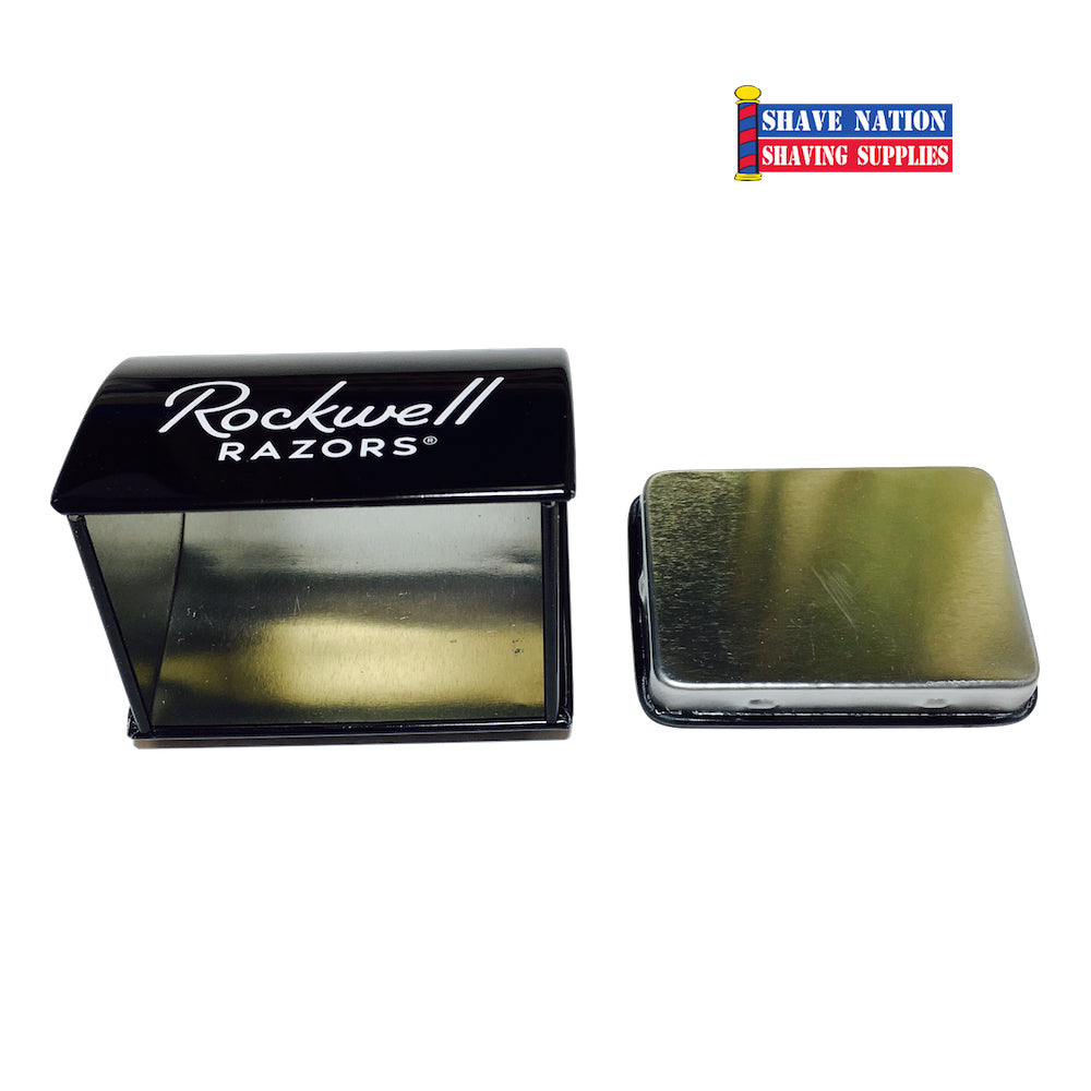Rockwell Blade Bank - Safe Razor Blade Disposal Case for Shaving, Salon & Barber Shop Use | Durable Metal Container for Used Blades | Secure Storage Solution for Home & Professional Grooming