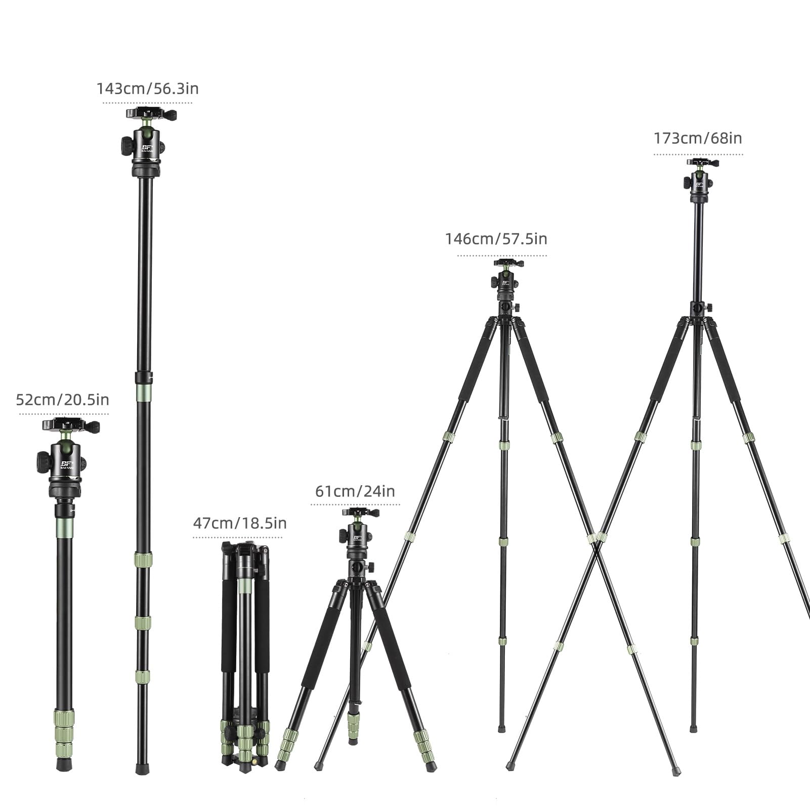 HUIOP 68-Inch Professional Aluminum Alloy Camera Tripod Stand with Panoramic Ballhead - Heavy Duty 10kg/22lbs Load Capacity for DSLR Cameras & Video Camcorders - Includes Carrying Bag for Travel, Photography & Videography