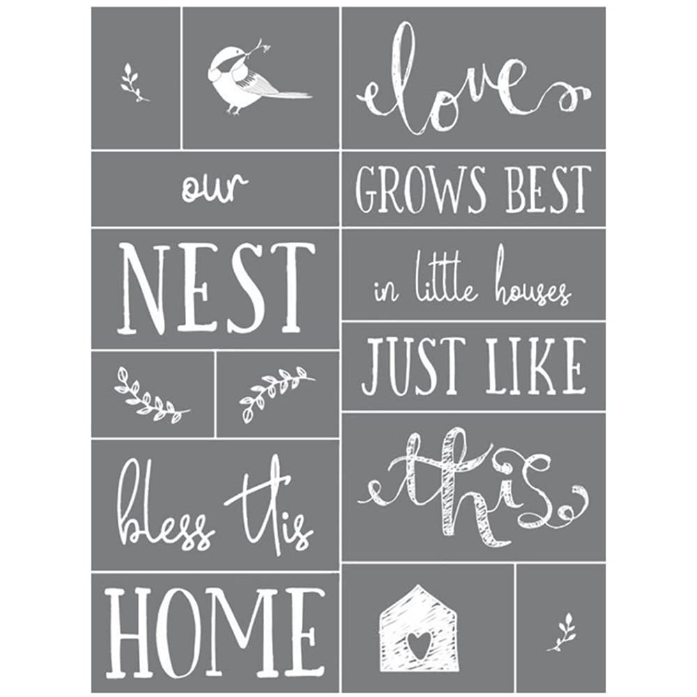 Reusable Mesh Adhesive Stencil with Bird Design - 9x12 Silk Screen Stencils for Chalk Paste Transfers, DIY Crafts & Home Decor | Perfect for Wall Art, Furniture Upcycling & Creative Projects | A Makers' Studio