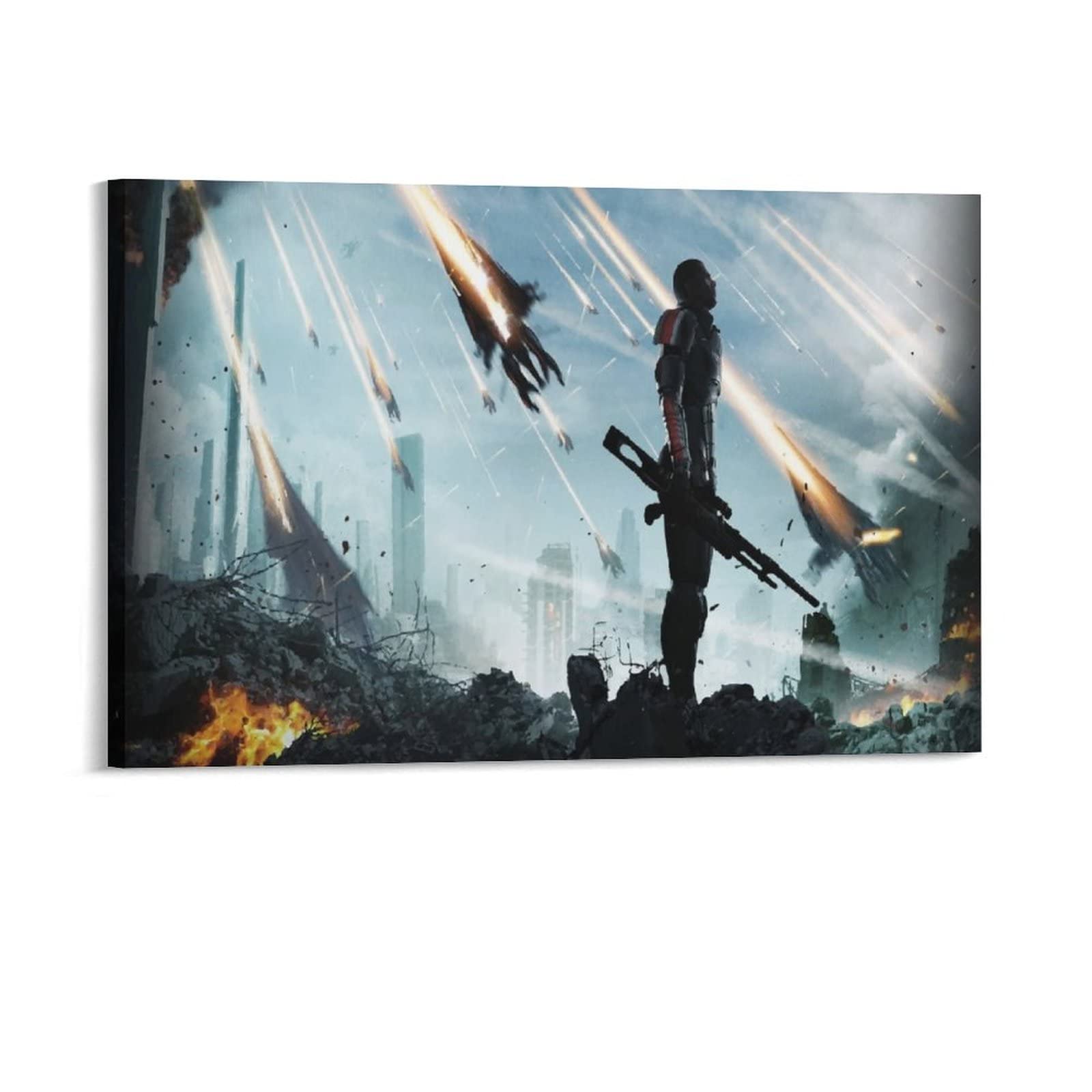 Mass Effect Canvas Poster - 20x30 Inch (50x75cm) Sci-Fi Wall Art Decor for Gamers - High Quality Printed Canvas for Gaming Room, Bedroom, Office & Living Room - Unique Gift for Video Game Lovers & Sci-Fi Enthusiasts - Perfect for Home Decor, Workspace & Game Themed Parties - Great for Birthday Gifts, Christmas Presents & Nerdy Room Decor