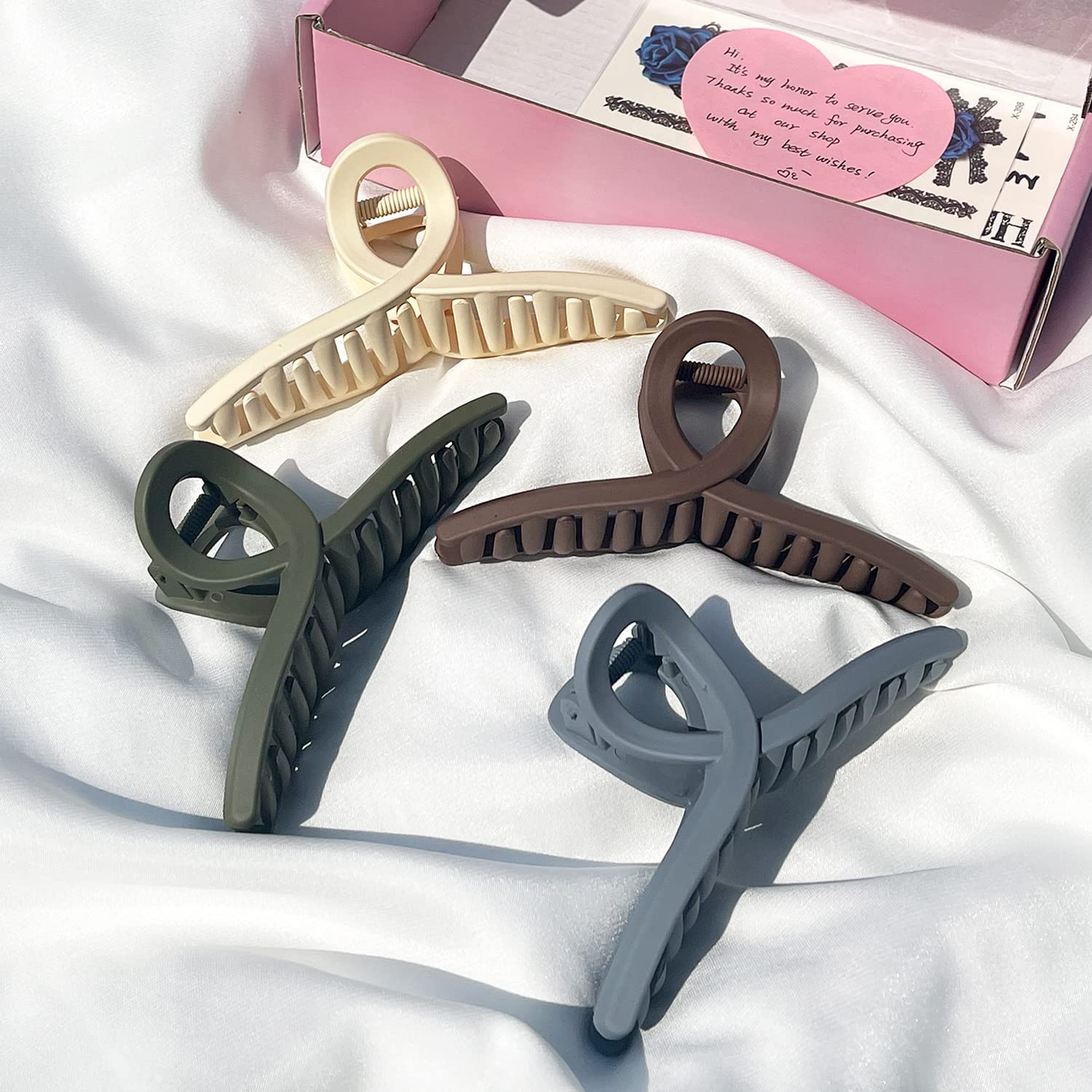 6 Pcs Large Butterfly Hair Claw Clips for Women - Strong Hold Matte Jaw Clips, Non-Slip Banana Claw Hair Accessories for Thin Hair & Styling | Perfect for Updos, Ponytails & Everyday Hairstyles