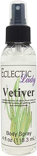 Vetiver Body Spray (Double Strength) - 4 oz Natural Perfume for Men & Women | Long-Lasting Aromatherapy, Stress Relief & Daily Fragrance