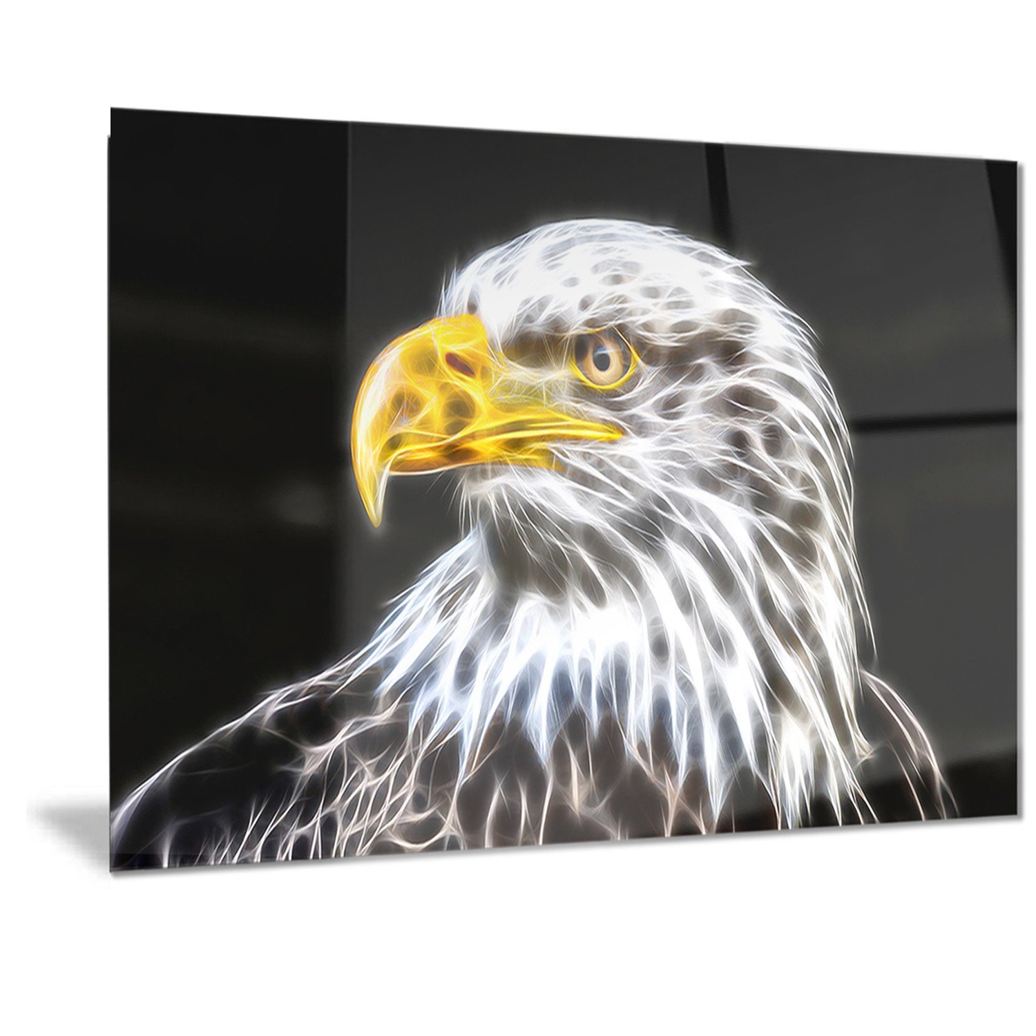 Designart Bald Eagle Metal Wall Art - 40x30 Inches, 30'' H x 40'' W x 1'' D - Rustic Home Decor for Living Room, Bedroom & Office - American Wildlife Themed Wall Sculpture