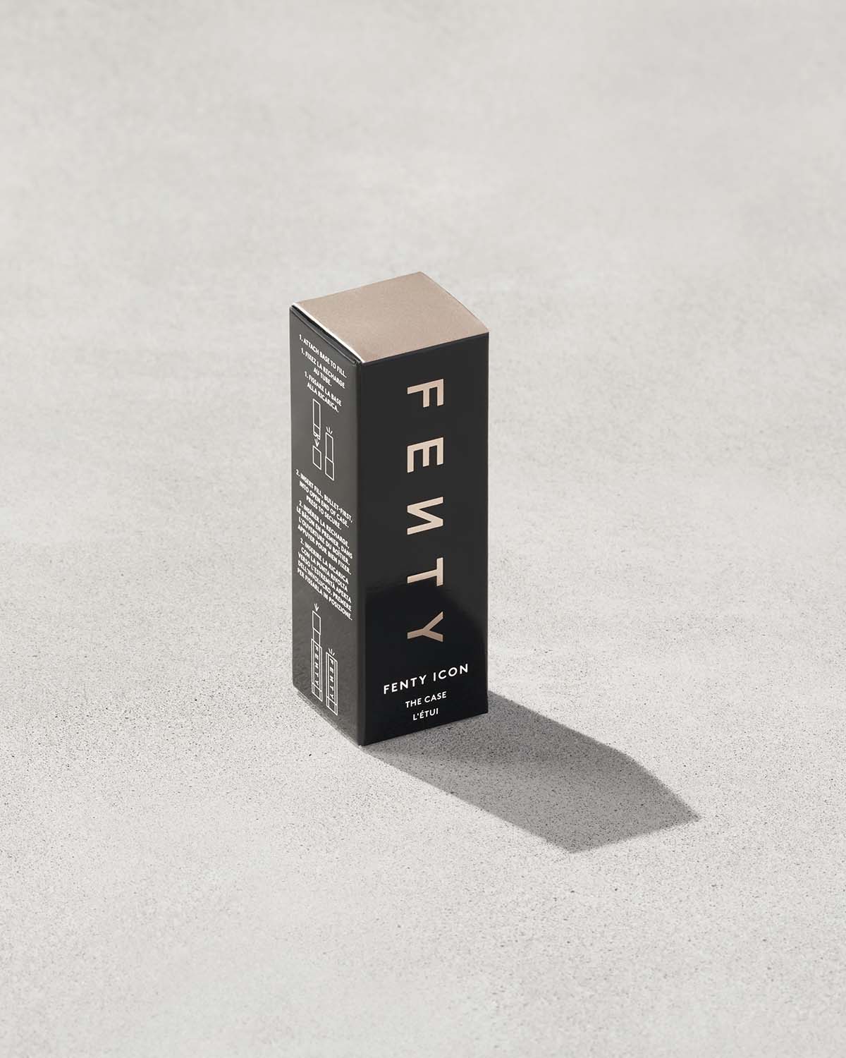 Fenty Icon The Case Semi Matte Refillable Lipstick - Matte Black | Long-Lasting Vegan Lip Color | Perfect for Night Out, Date Night & Special Occasions