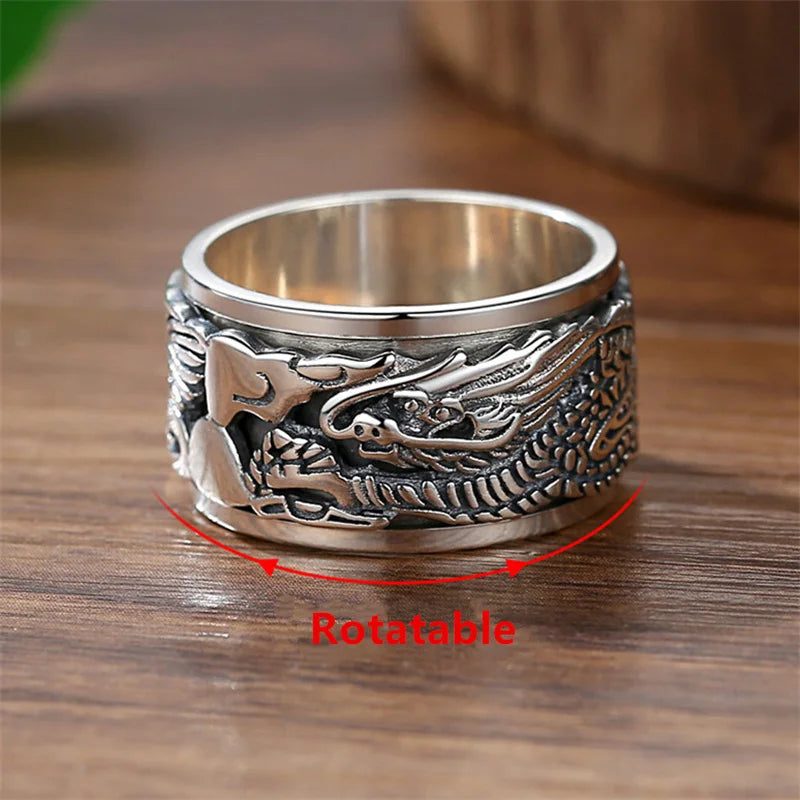 Dragon Clouds Ring for Women - Elegant Silver Adjustable Boho Style Jewelry - Perfect for Parties, Weddings & Everyday Wear