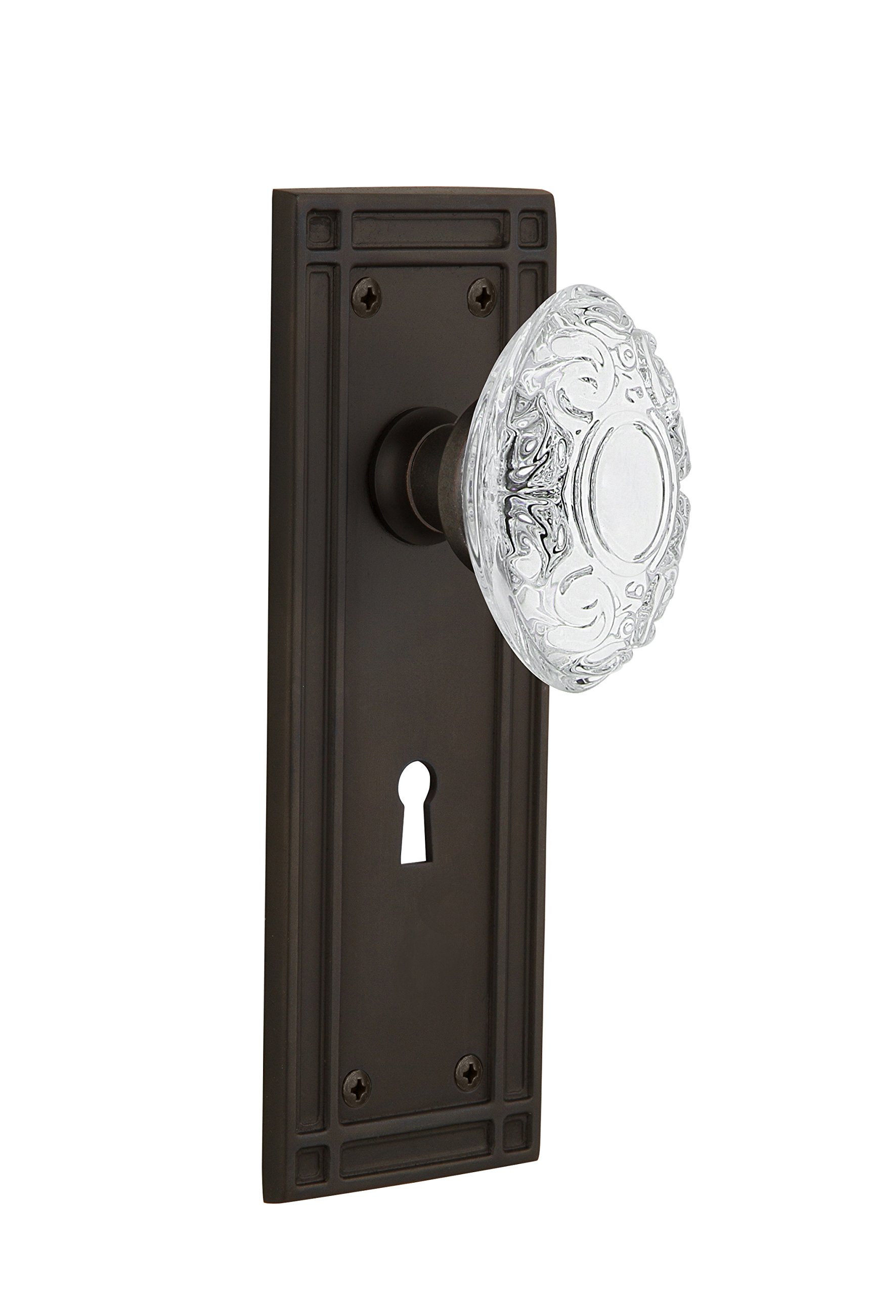Nostalgic Warehouse 754202 Mission Plate - Surface Mounted Oil-Rubbed Bronze Door Plate - Perfect for Vintage Home Decor & Entryway Style Upgrade