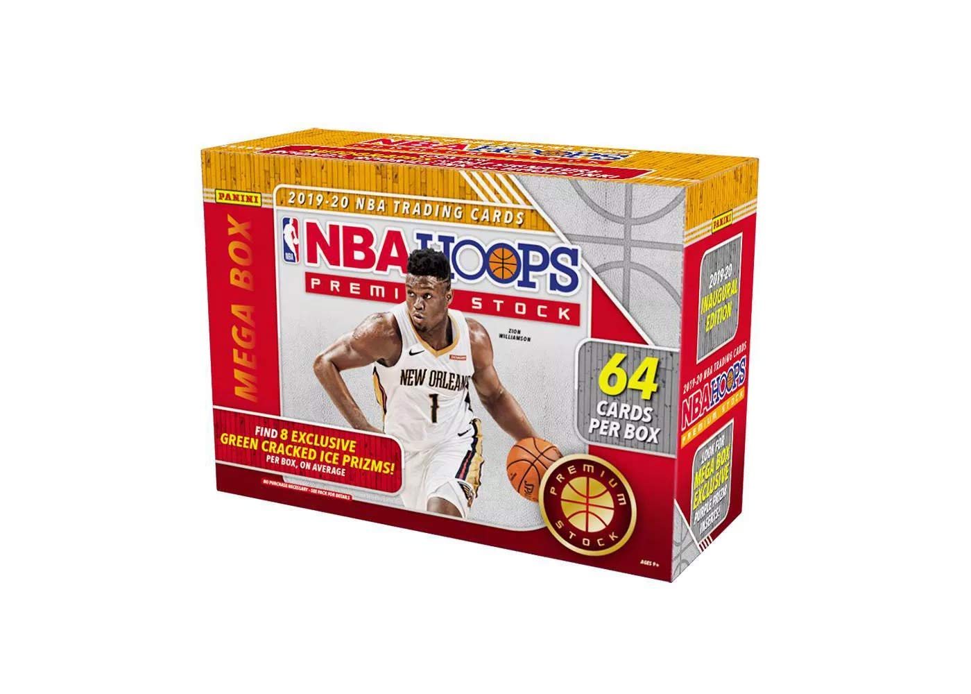 2020 NBA Hoops Premium Stock Basketball Trading Cards Mega Box - 100+ Collectible Cards for Fans, Investors & Trading Card Game Enthusiasts - Perfect for Sports Memorabilia Collections, Gifts & Competitive Play