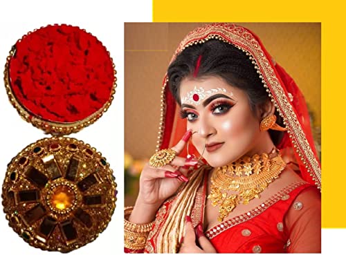 Long Lasting Waterproof Sindoor Powder with Herbal Extracts - Perfect for Weddings, Festivals & Daily Temple Use