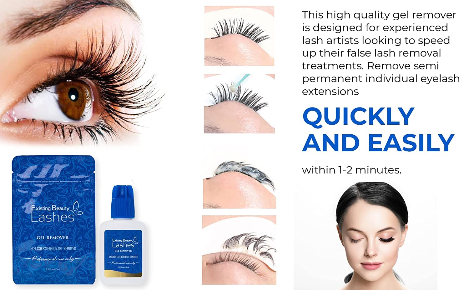 Professional Eyelash Extension Remover & Lash Glue Dissolver - Safe & Gentle 15ml Lash Adhesive Remover for Salon & Home Use | Perfect for Lash Techs & DIY Beauty