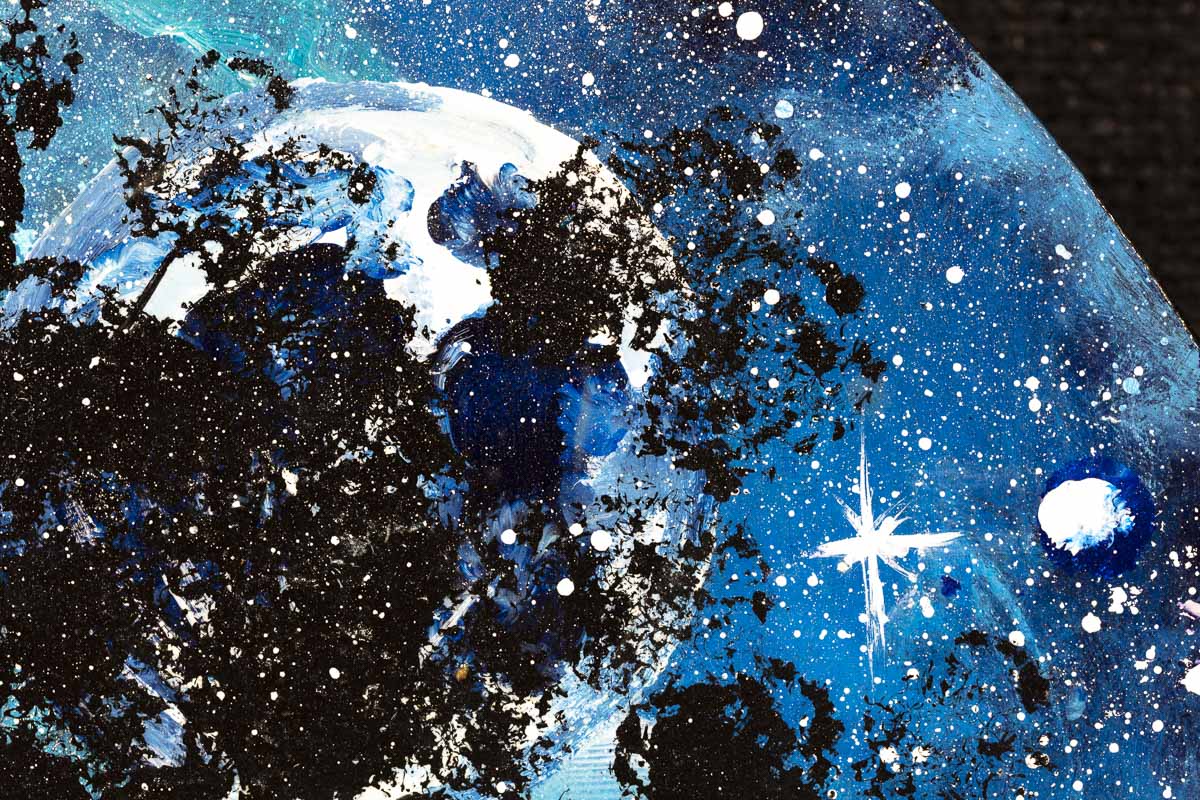 Original Blue Planet Artwork - Handmade Wall Decor for Home & Office - Perfect for Living Room, Bedroom, or Gift Giving