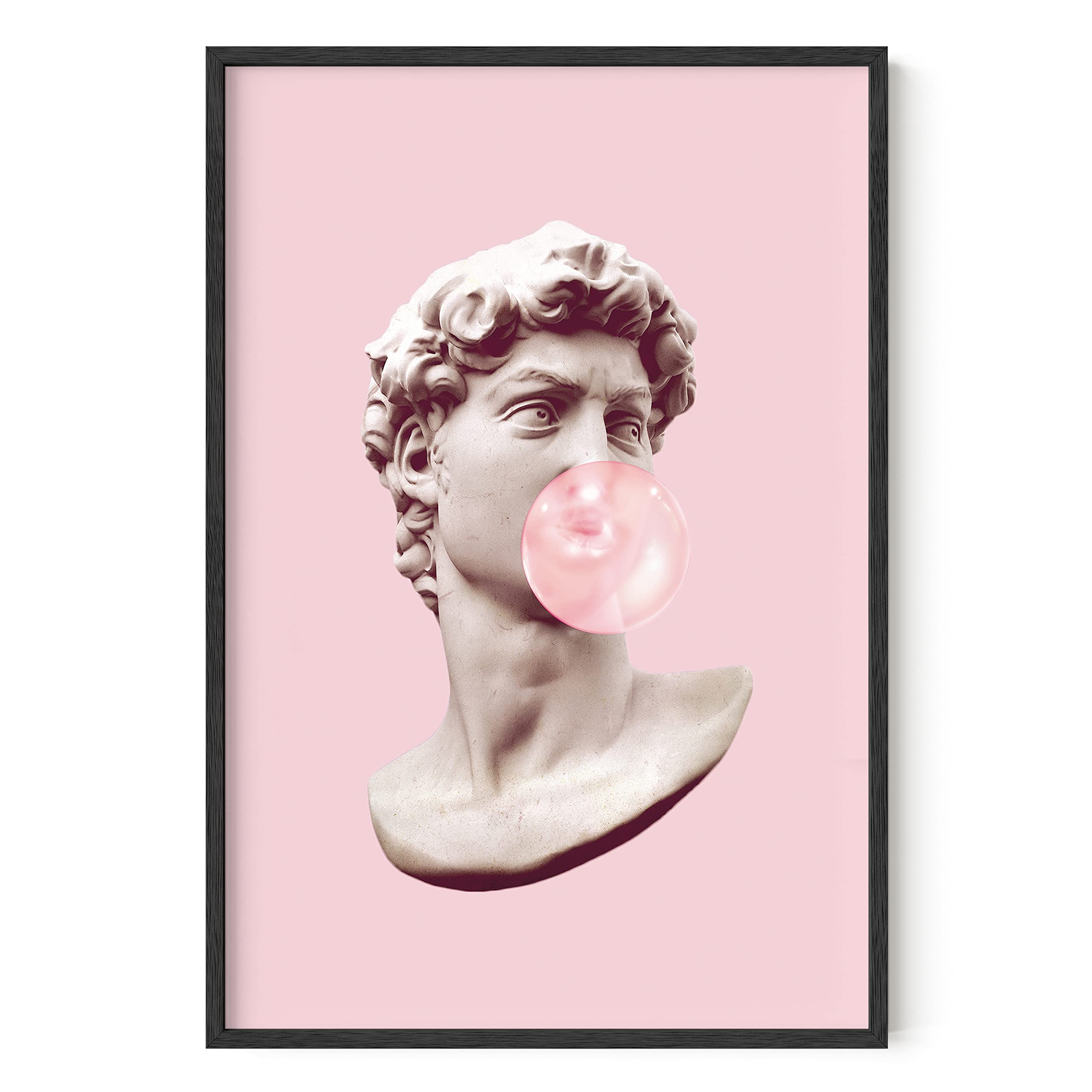 David Bubble Gum Pop Art Poster - Pink Aesthetic Wall Decor 24x36 Inches Unframed for Bedroom, Living Room & Office | HAUS AND HUES Pop Art Prints