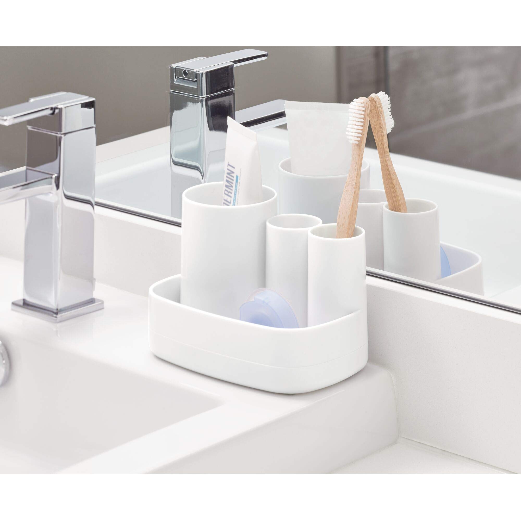 iDesign Cade BPA-Free Plastic Toothbrush & Toothpaste Holder - Bathroom Countertop Organizer for Vanity (4.38