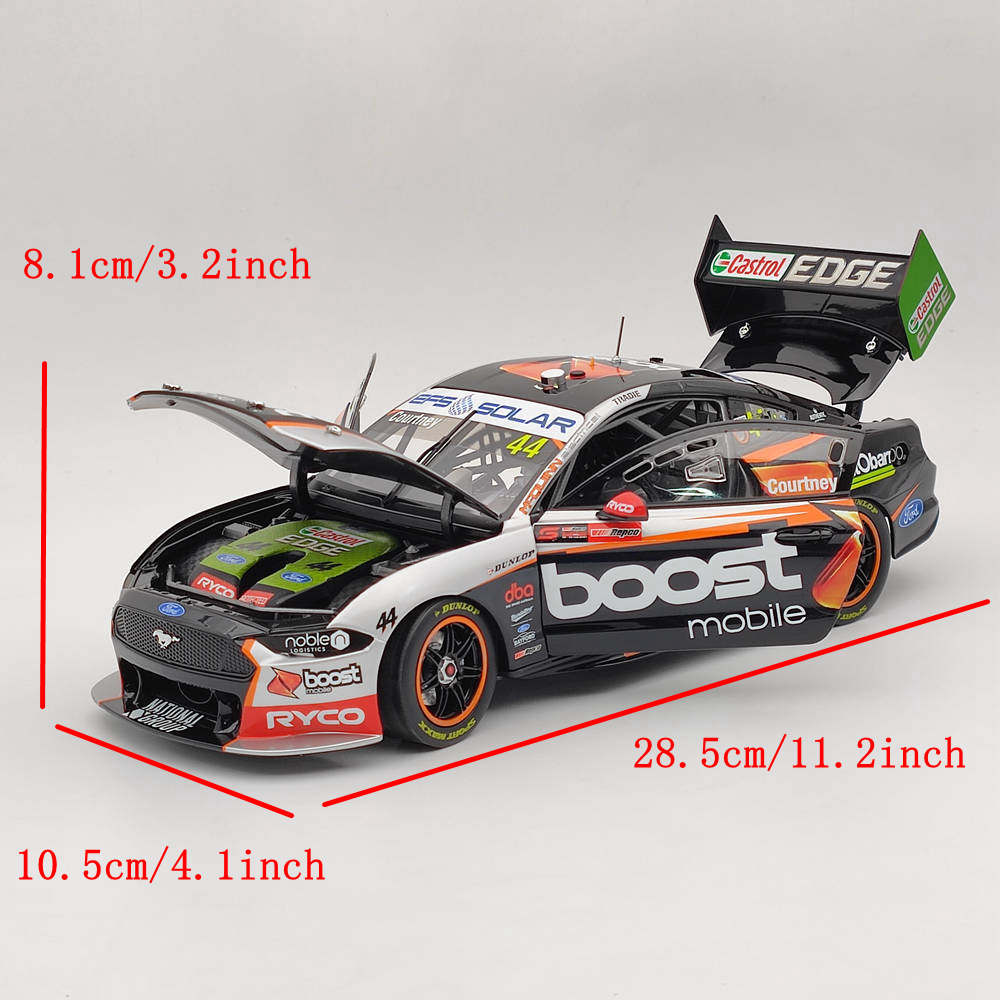 1/18 Scale Authentic Boost Mobile Racing #44 Ford Mustang GT 2021 Repco Supercars Diecast Model Car - Limited Edition Collectible Toy Gift for Adults & Kids - Perfect for Display, Racing Enthusiasts & Car Collectors