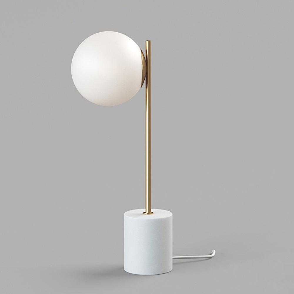 Modern Sphere & Stem Table Lamp - Adjustable LED Desk Light for Bedroom, Office, and Living Room - Stylish Nightstand Lighting for Reading & Decor