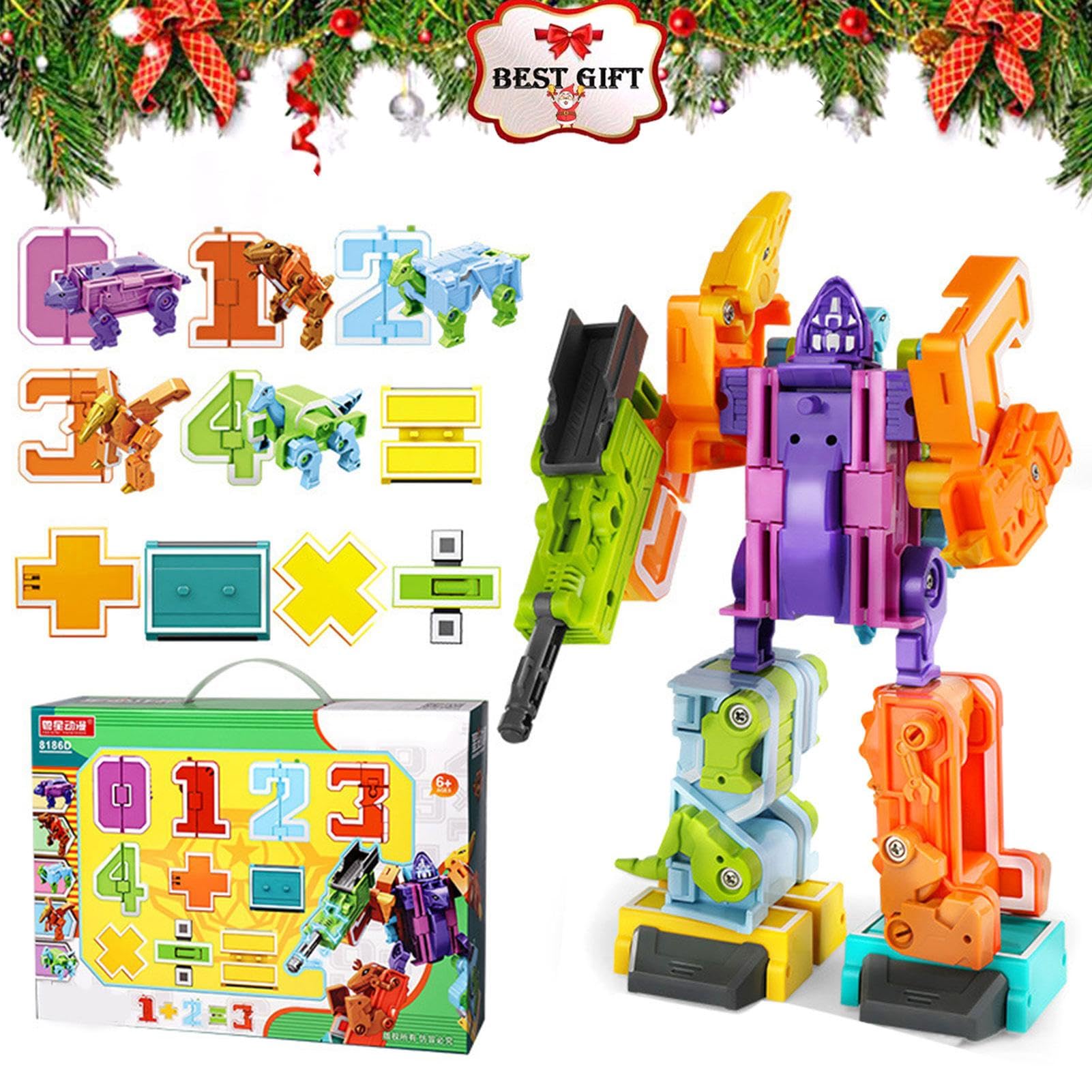 Fulenyi Transforming Number Robots - Interactive Learning Toy for Preschool Kids | STEM Educational Robot Action Figures for Boys & Girls | Perfect for Classroom Activities & Birthday Gifts